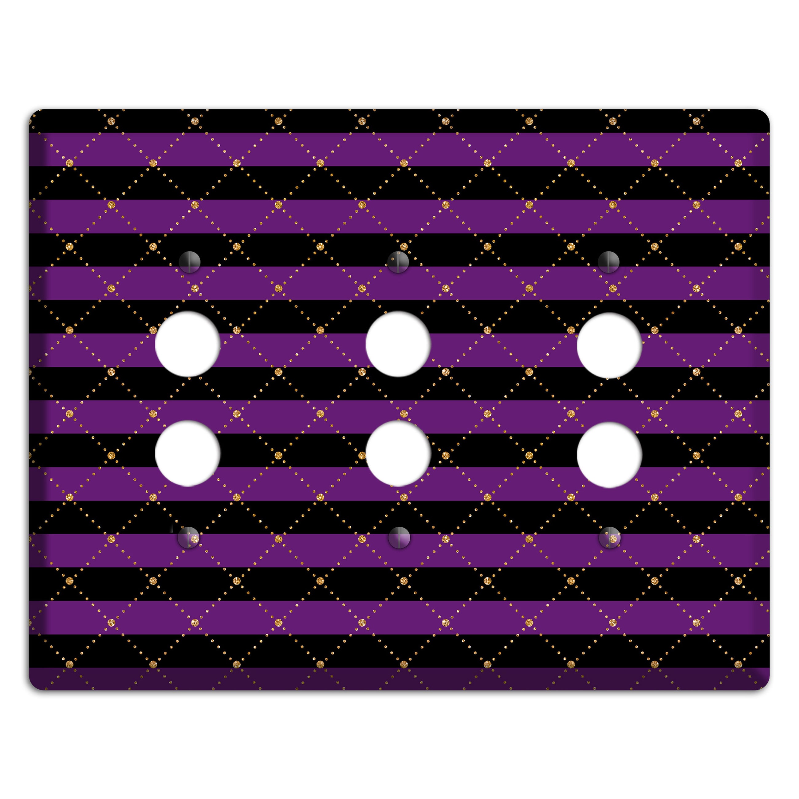 Striped Harlequin Glow 3 Pushbutton Wallplate