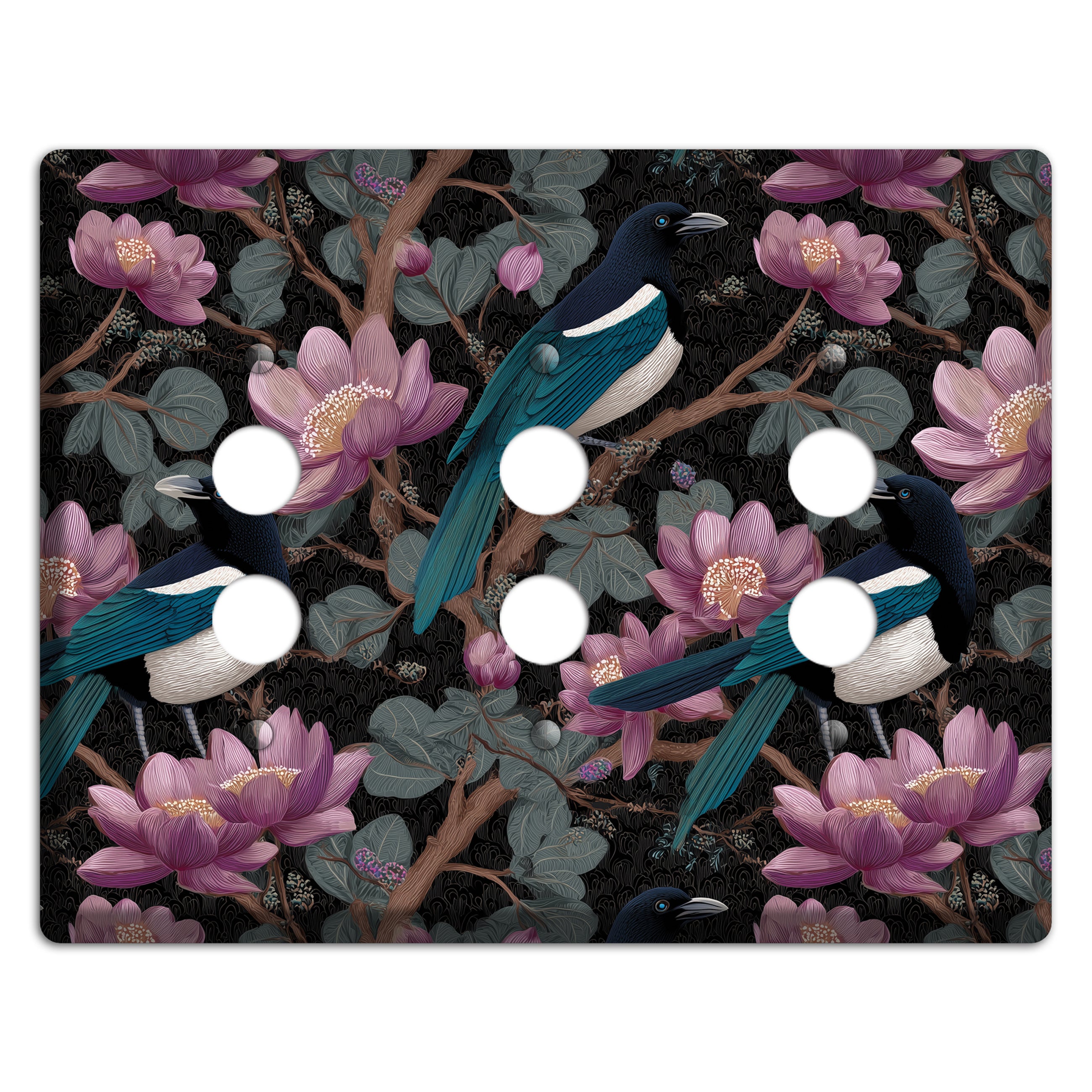 Magpie Moon Garden 3 Pushbutton Wallplate