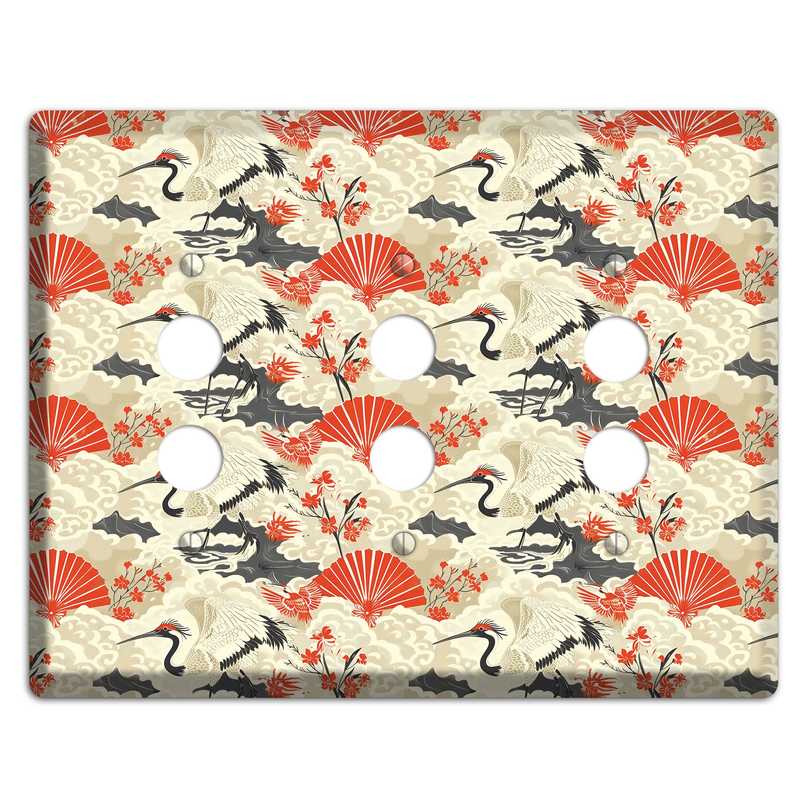 Vermillion Mist Reverie 3 Pushbutton Wallplate