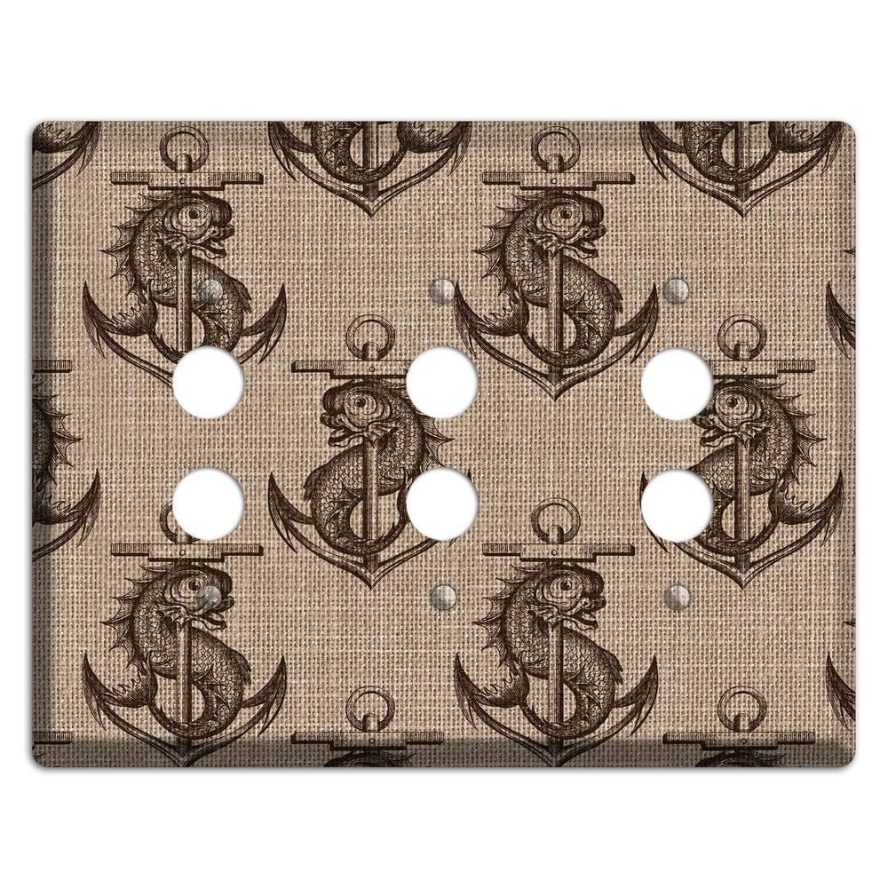 Anchor & Leviathan 3 Pushbutton Wallplate