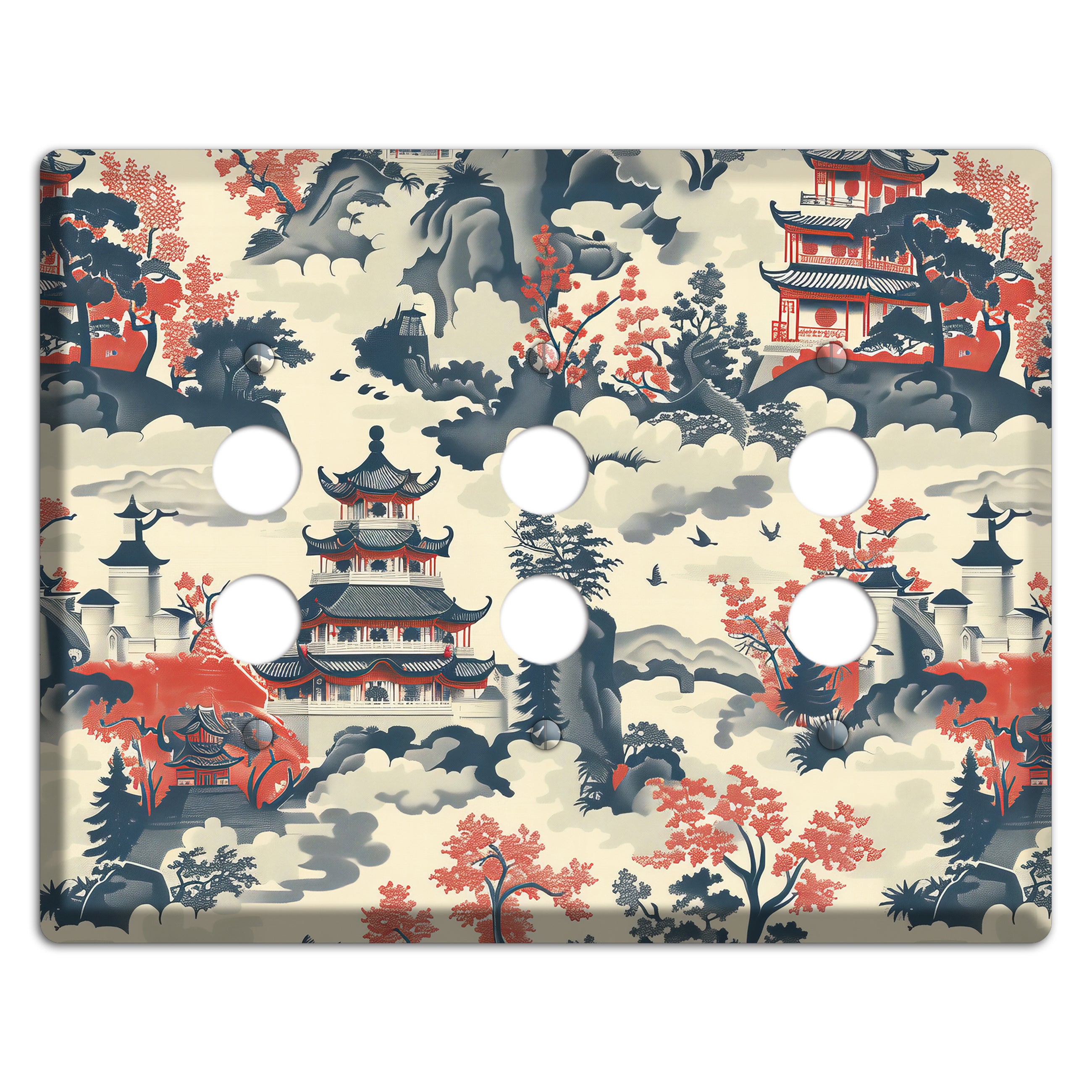 Ink & Ember Pagoda 3 Pushbutton Wallplate