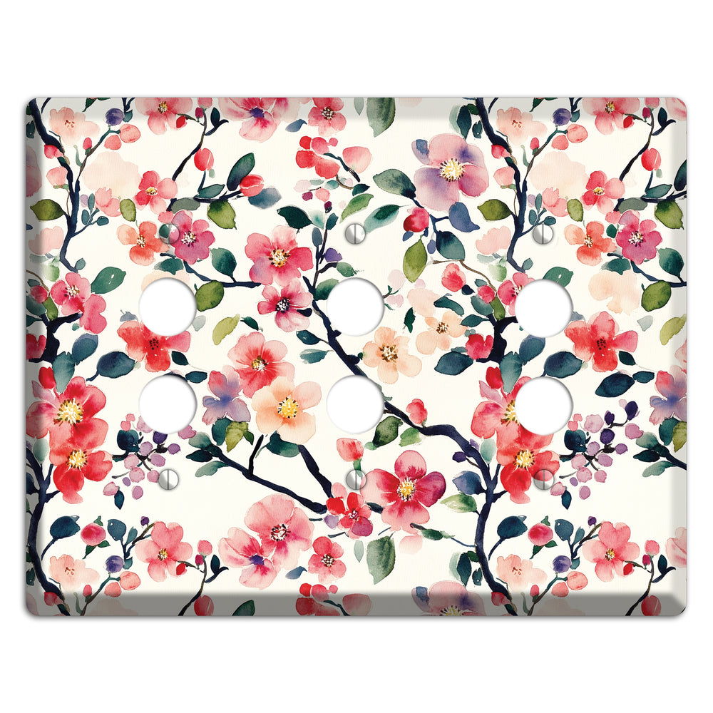 Blossom & Bough 3 Pushbutton Wallplate