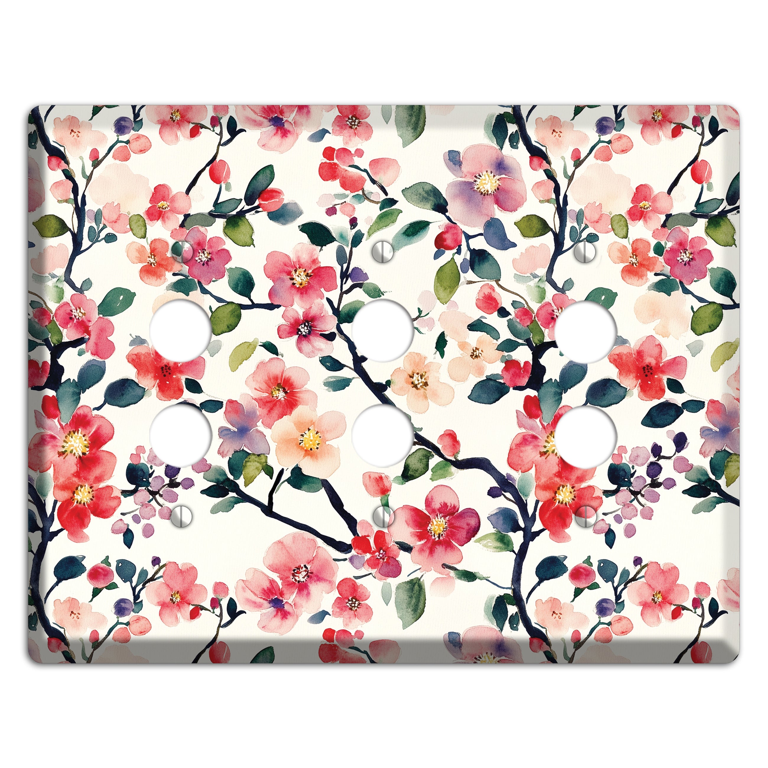 Blossom & Bough 3 Pushbutton Wallplate