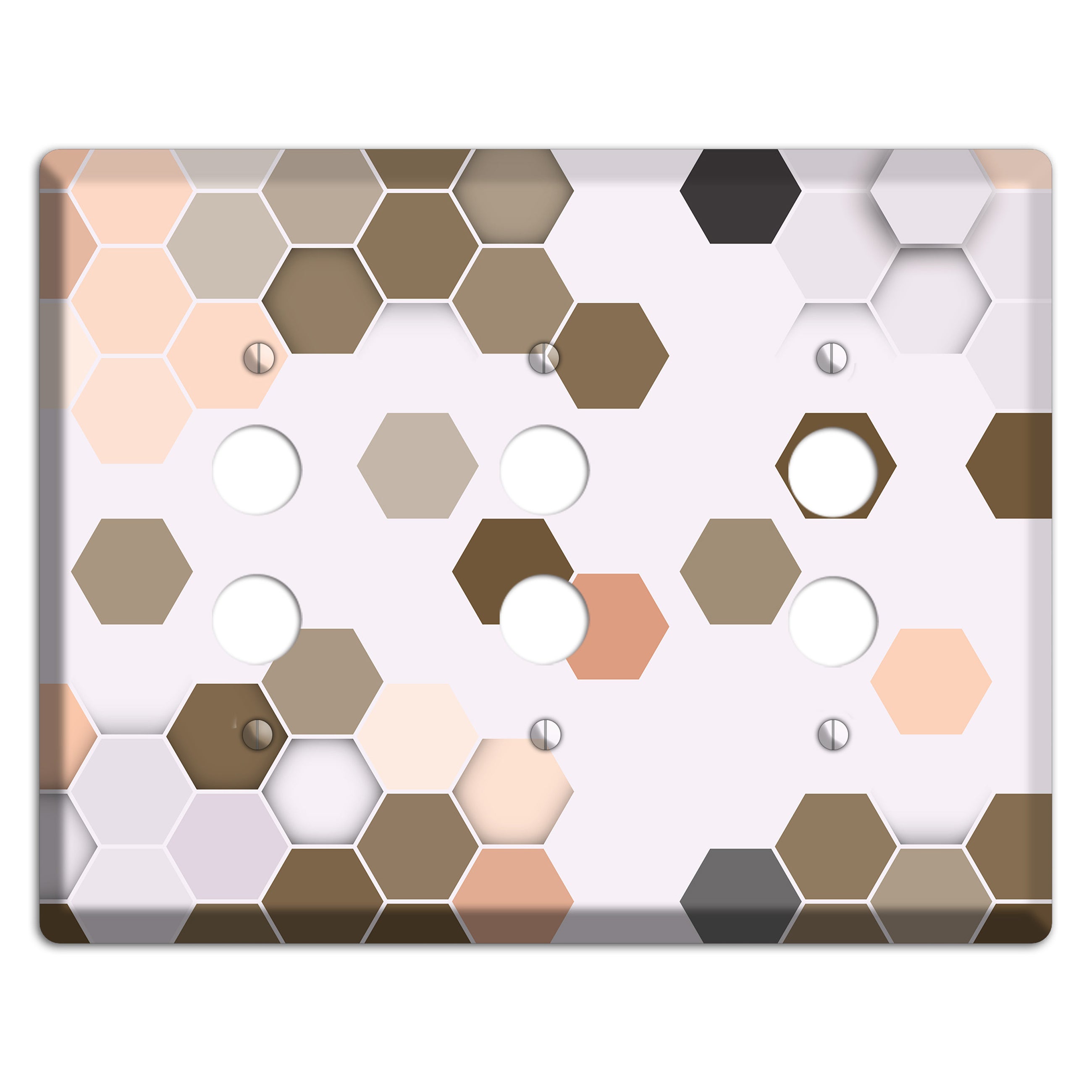 Clay & Terracotta Geometric Tiling 3 Pushbutton Wallplate