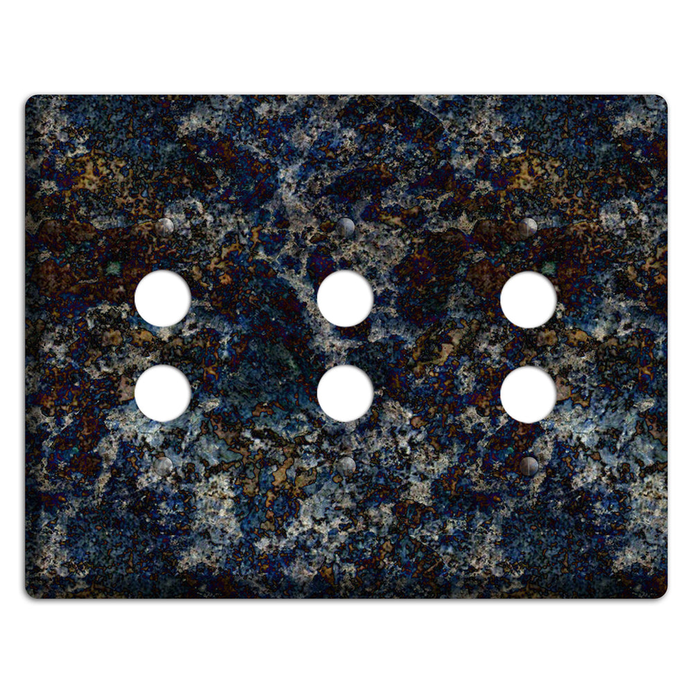 Blue Louise Granite 3 Pushbutton Wallplate