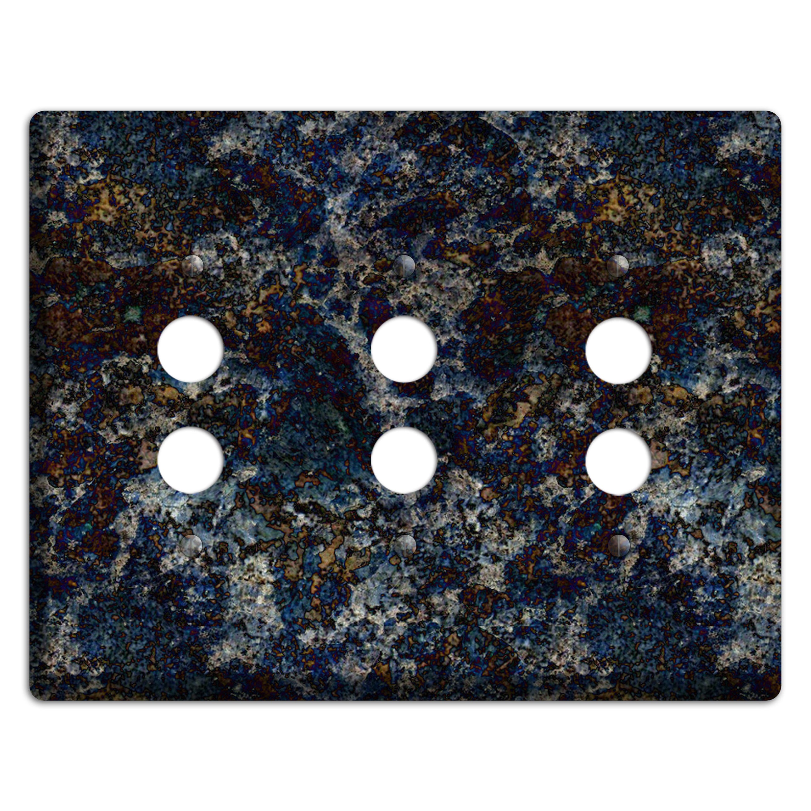 Blue Louise Granite 3 Pushbutton Wallplate