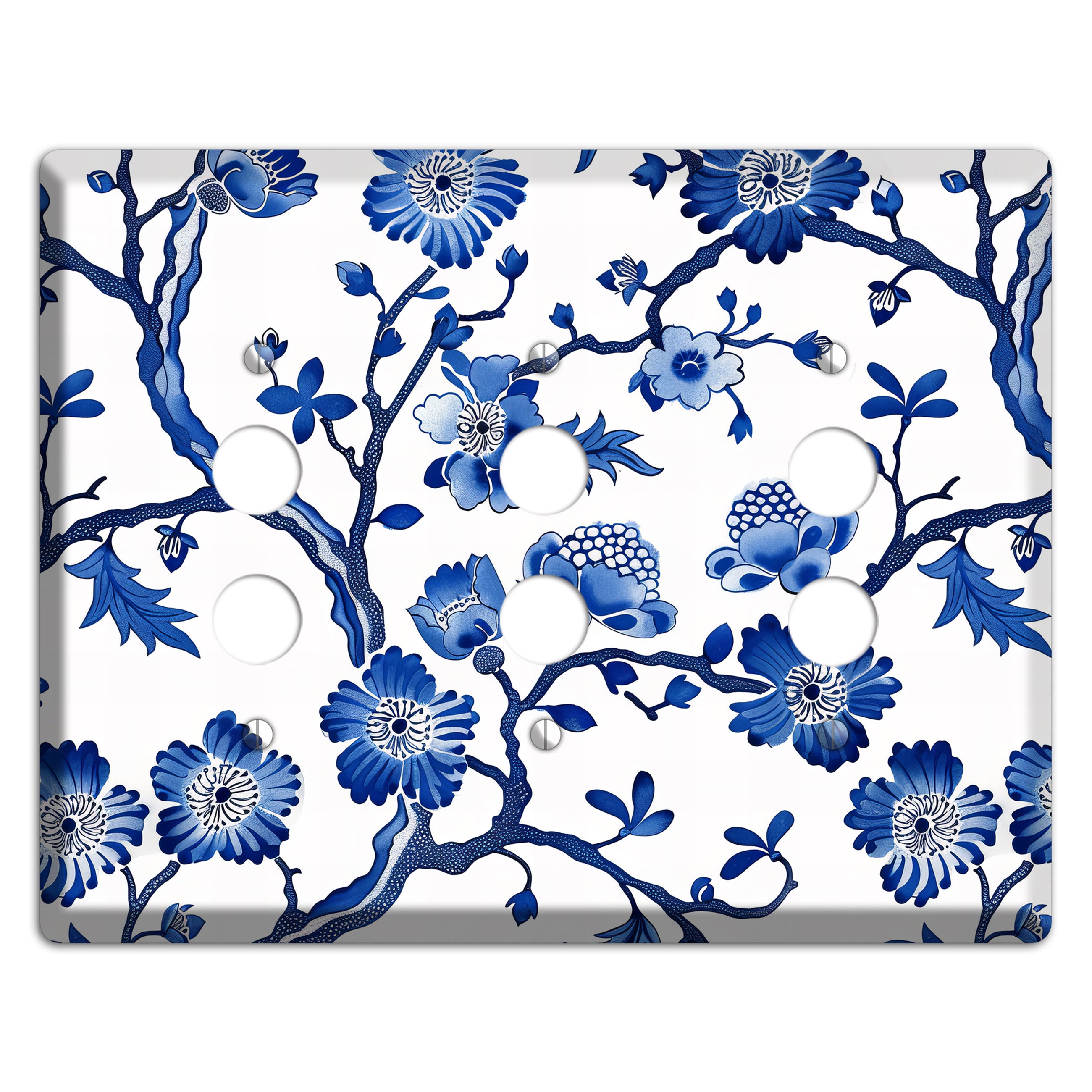 Porcelain Garden Reverie 3 Pushbutton Wallplate