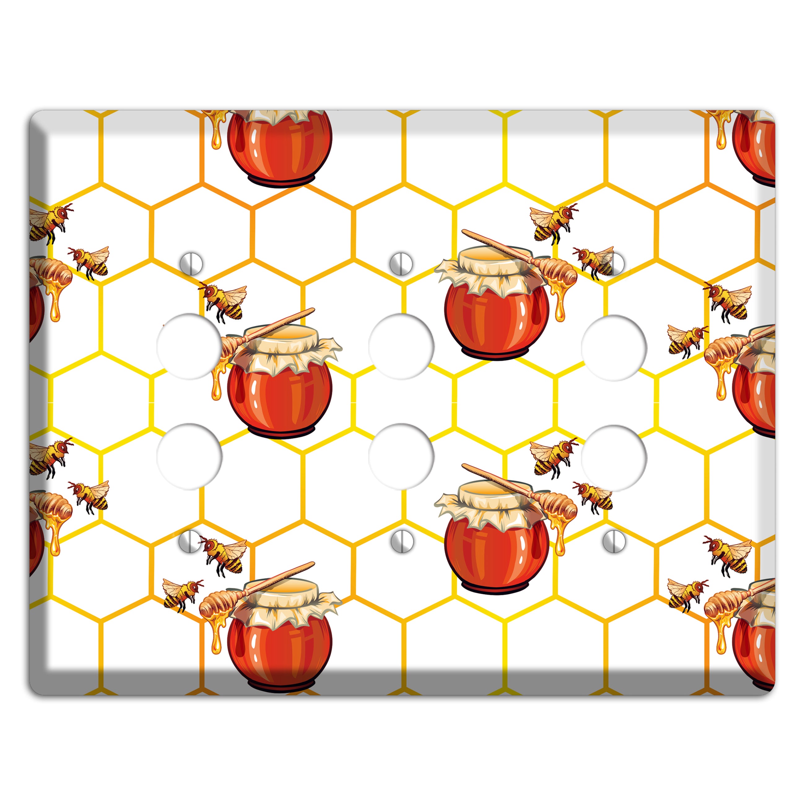Honeypot & Hive 3 Pushbutton Wallplate
