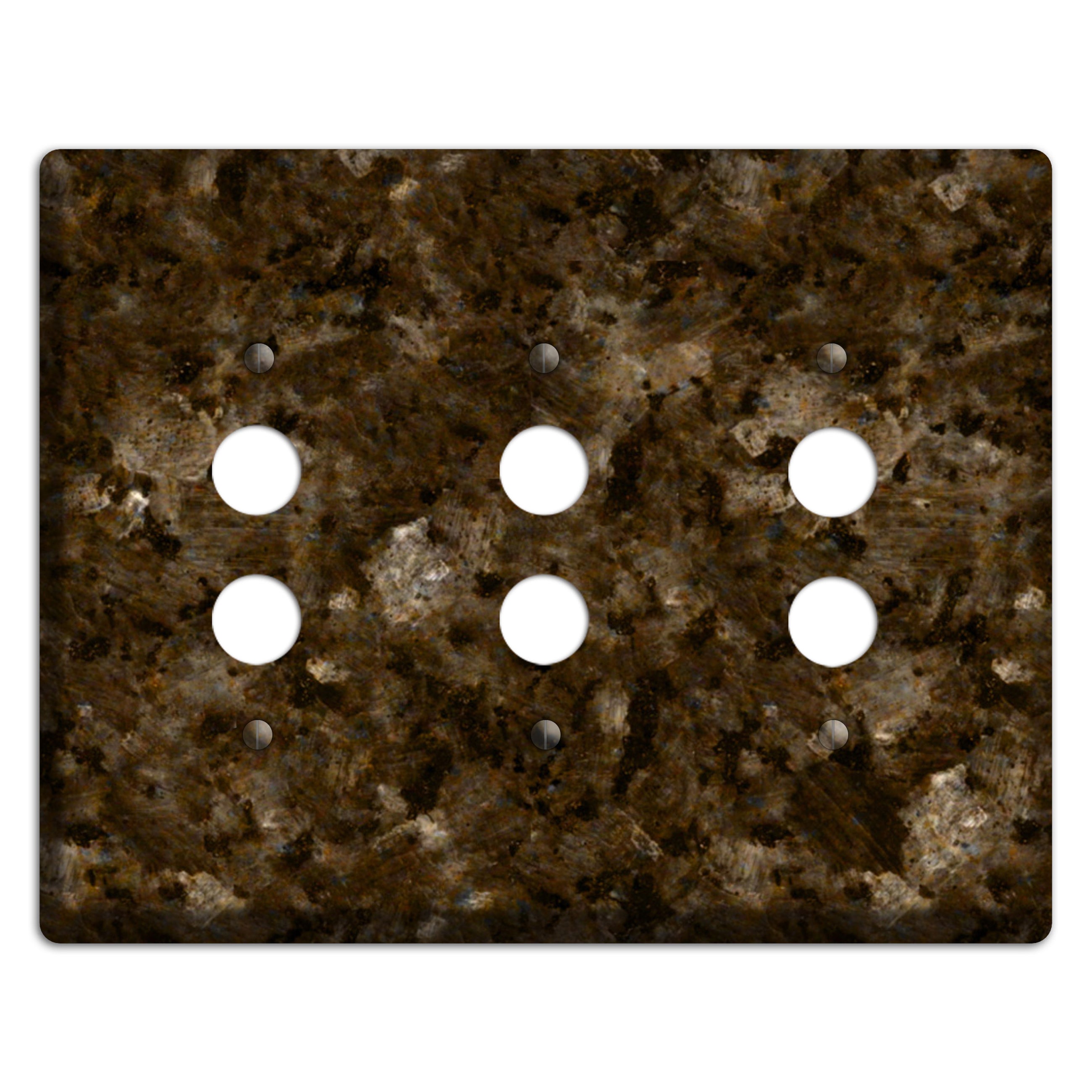 Tropical Brown Granite 3 Pushbutton Wallplate