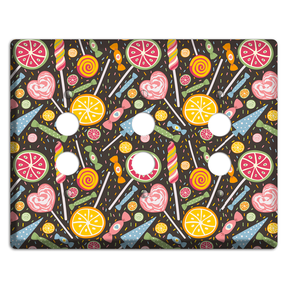 Candy Carnival (Dark) 3 Pushbutton Wallplate