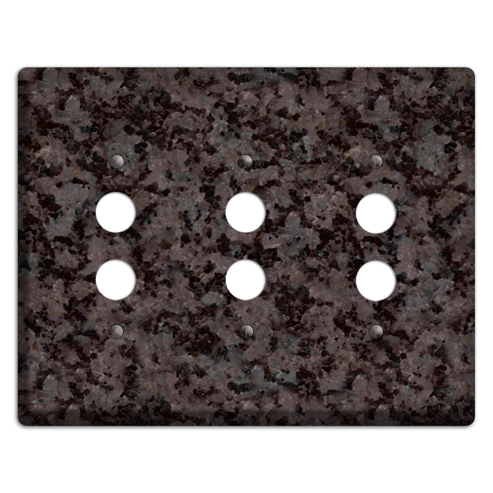 Coffee Brown Granite 3 Pushbutton Wallplate
