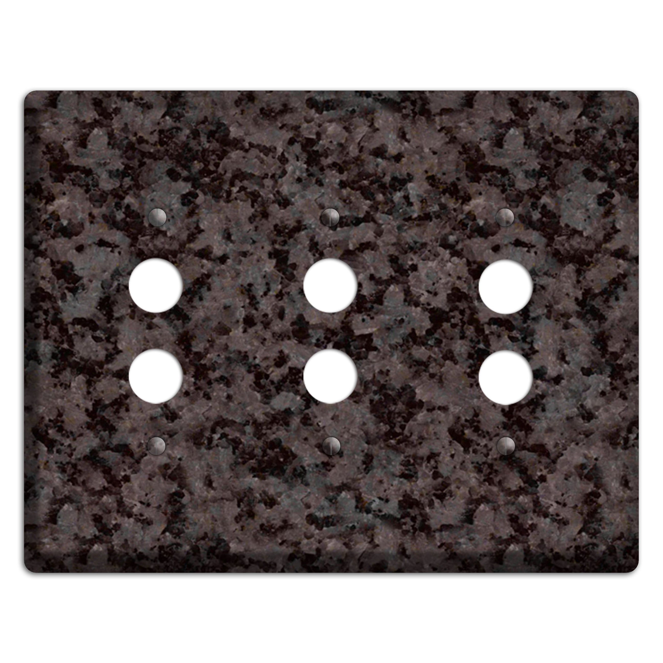 Coffee Brown Granite 3 Pushbutton Wallplate