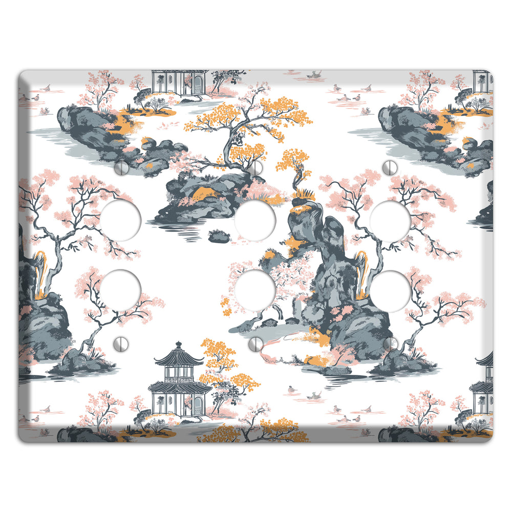Stone Garden Reverie 3 Pushbutton Wallplate