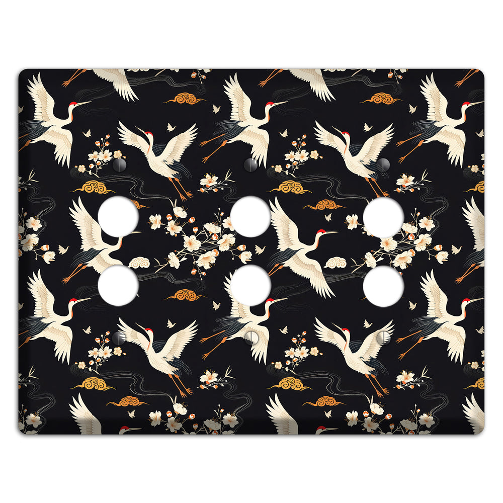 Obsidian Crane Nocturne 3 Pushbutton Wallplate