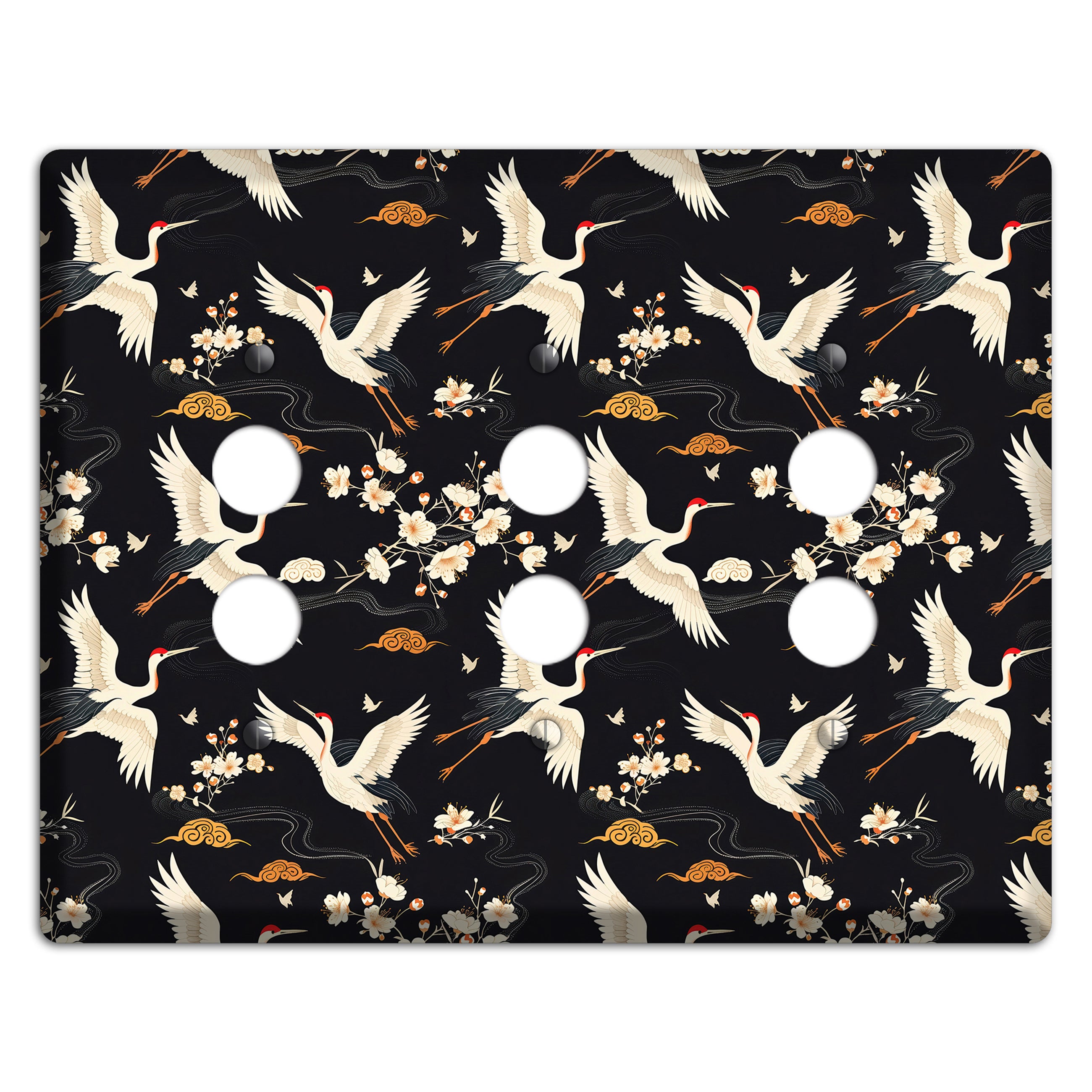 Obsidian Crane Nocturne 3 Pushbutton Wallplate
