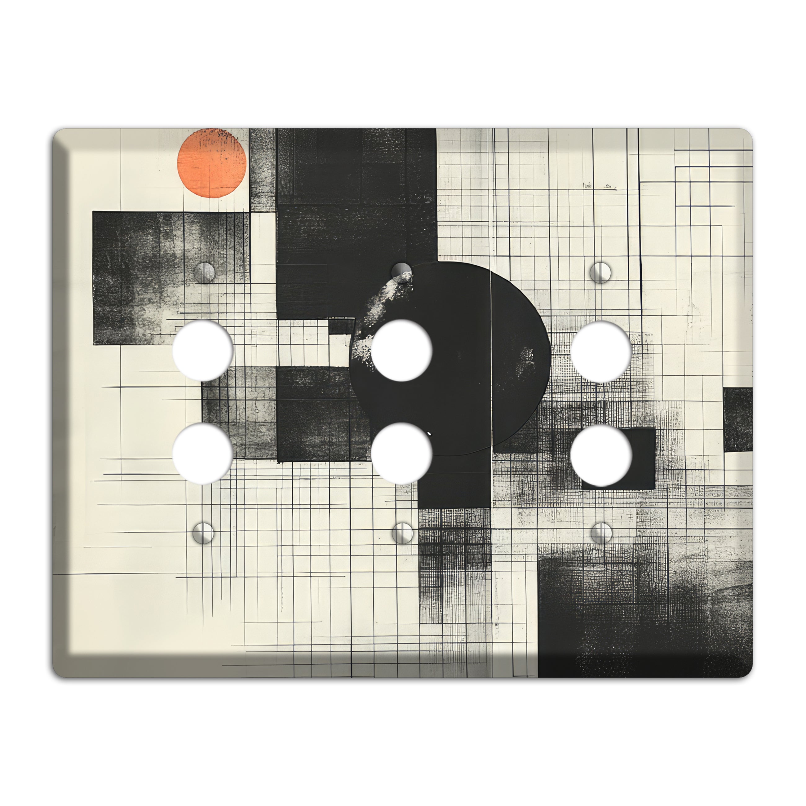 Eclipse Over Blueprint 3 Pushbutton Wallplate