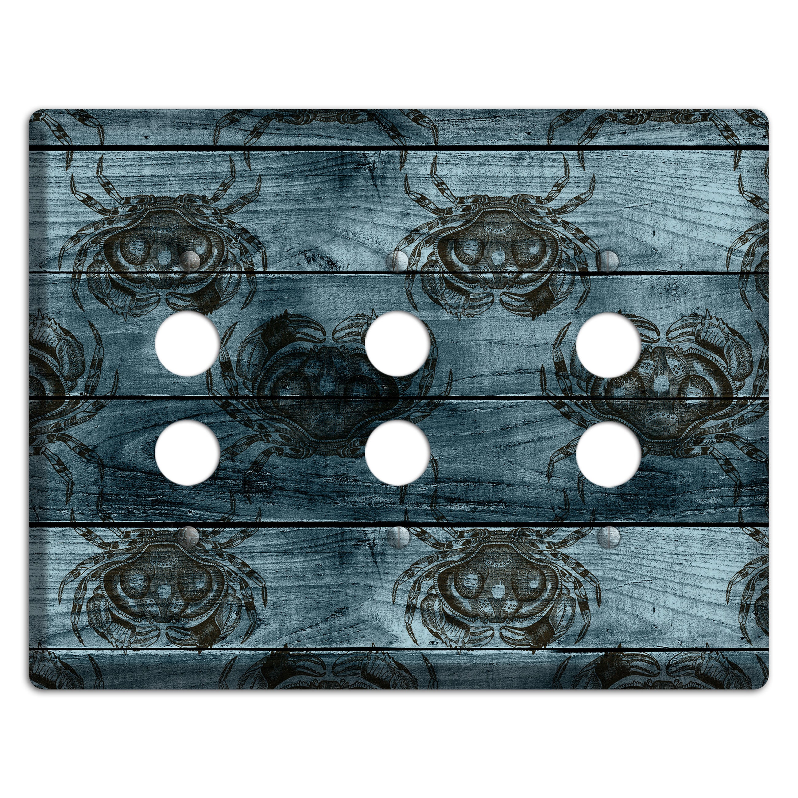 Crabby Waters 3 Pushbutton Wallplate