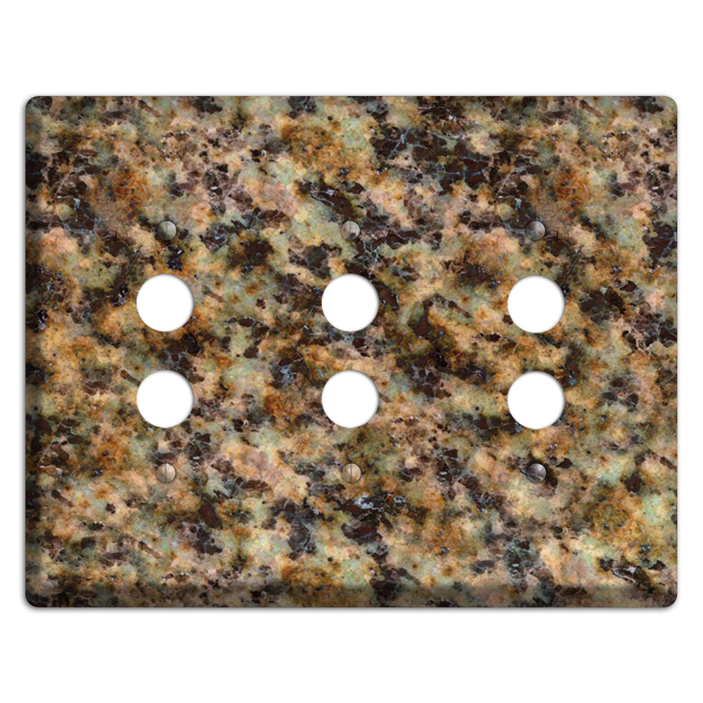 Verde Butterfly Granite 3 Pushbutton Wallplate