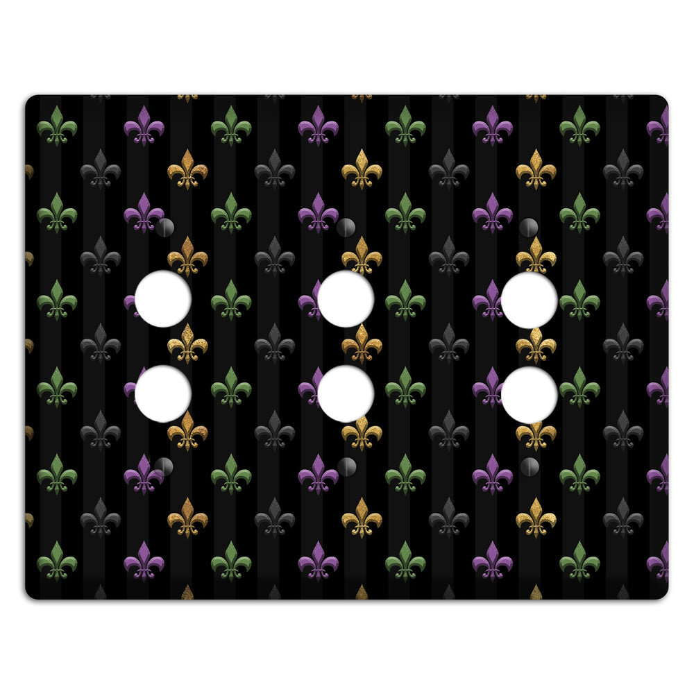 Midnight Fleur 3 Pushbutton Wallplate