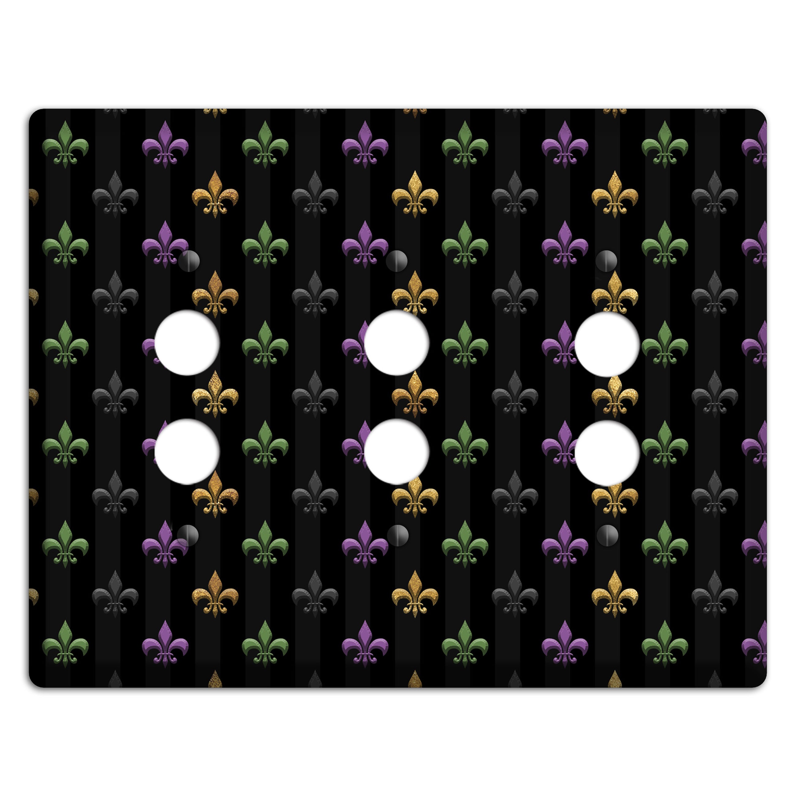 Midnight Fleur 3 Pushbutton Wallplate