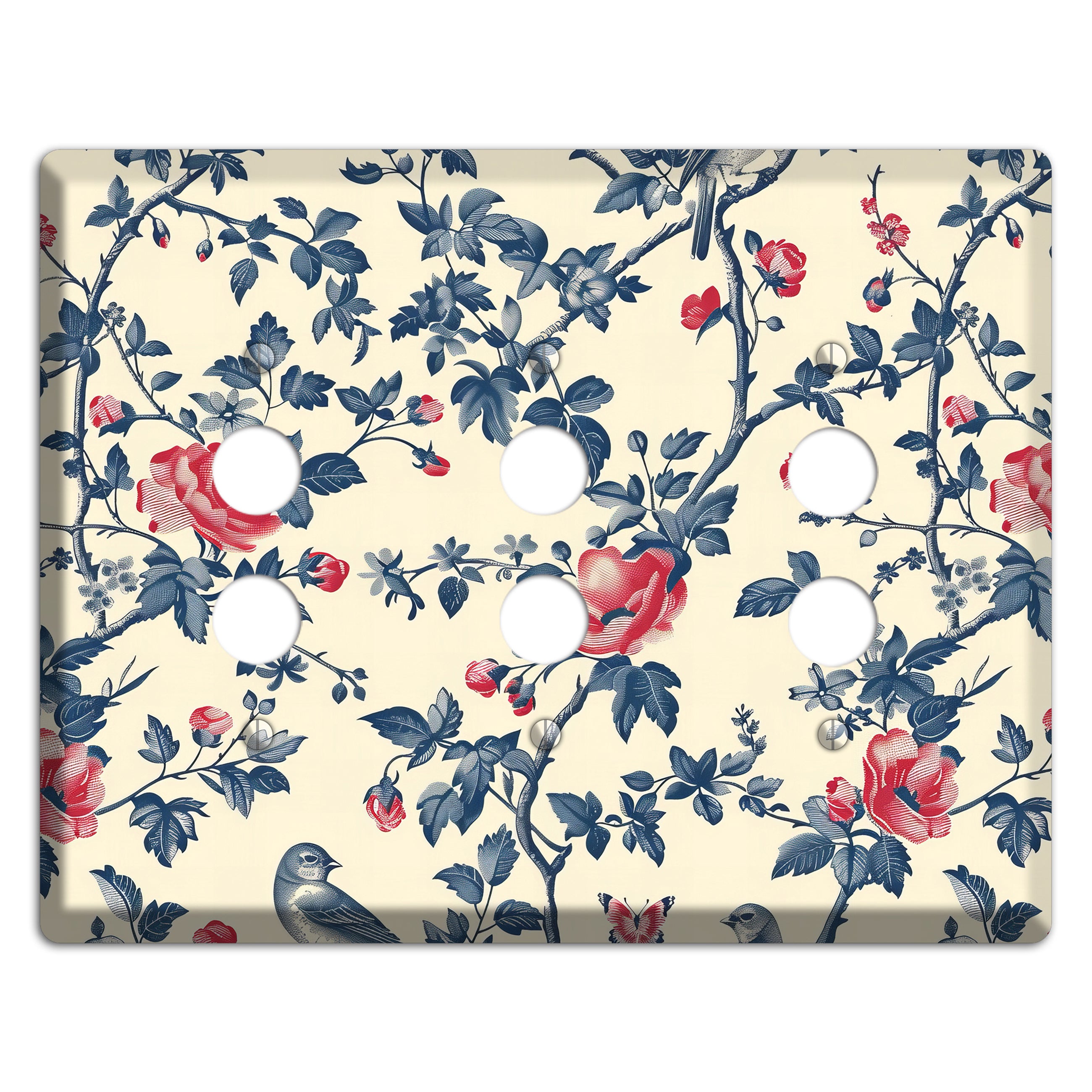 Songbirds & Thorns 3 Pushbutton Wallplate