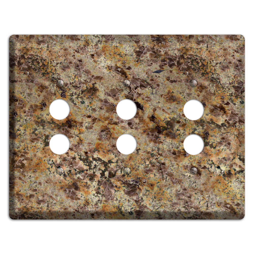 Golden Crystal Granite 3 Pushbutton Wallplate