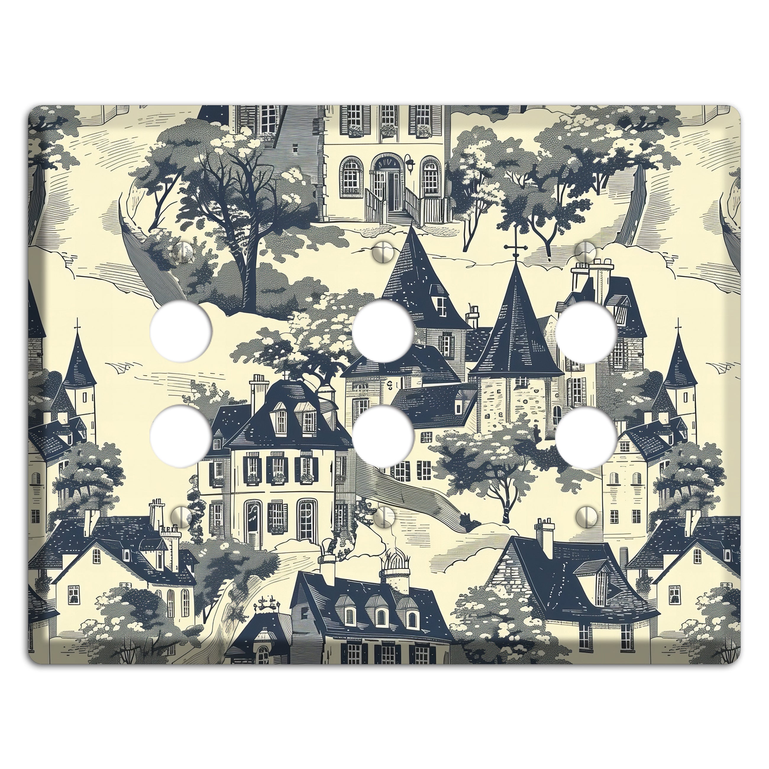 Village on the Hill 3 Pushbutton Wallplate