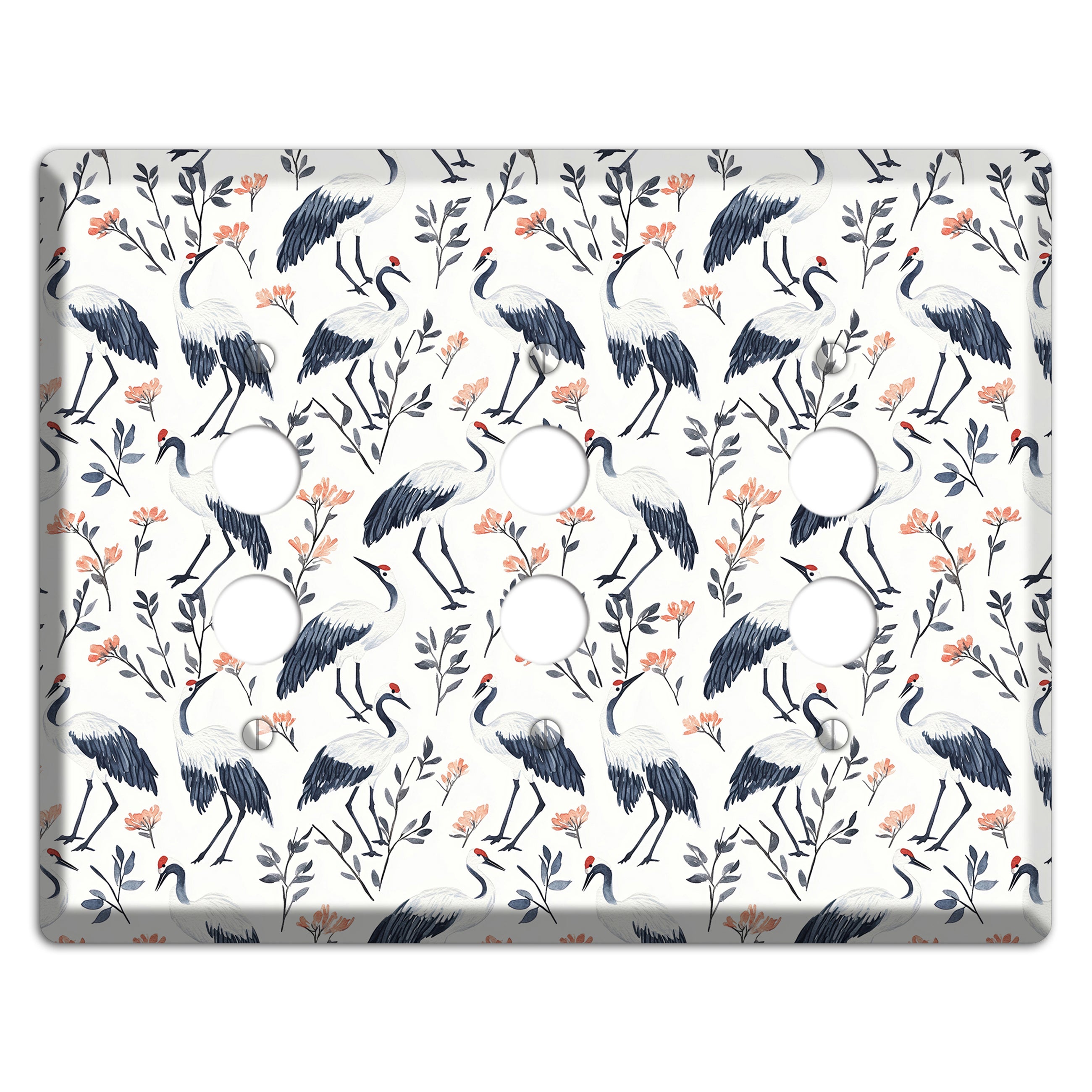 Slate & Coral Marsh 3 Pushbutton Wallplate