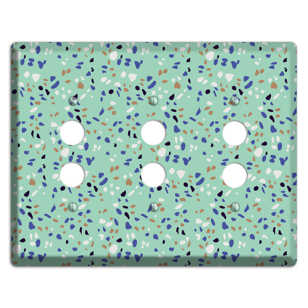 Sea Breeze Confetti 3 Pushbutton Wallplate