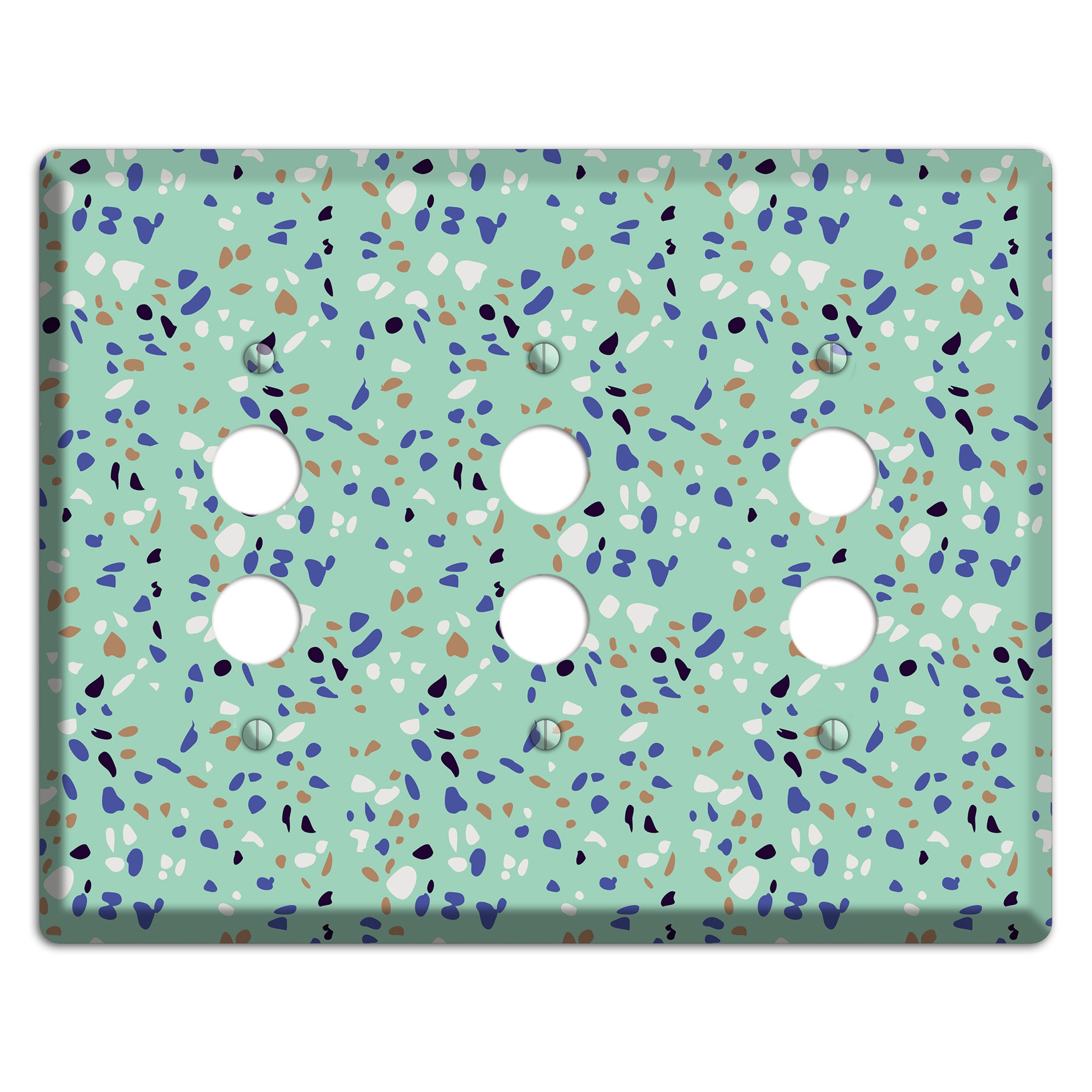 Sea Breeze Confetti 3 Pushbutton Wallplate