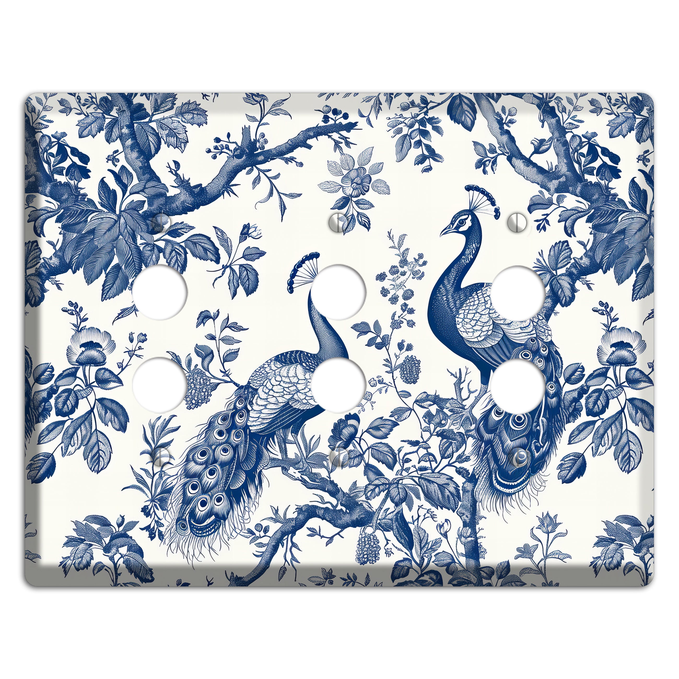 Peacock & Branch 3 Pushbutton Wallplate