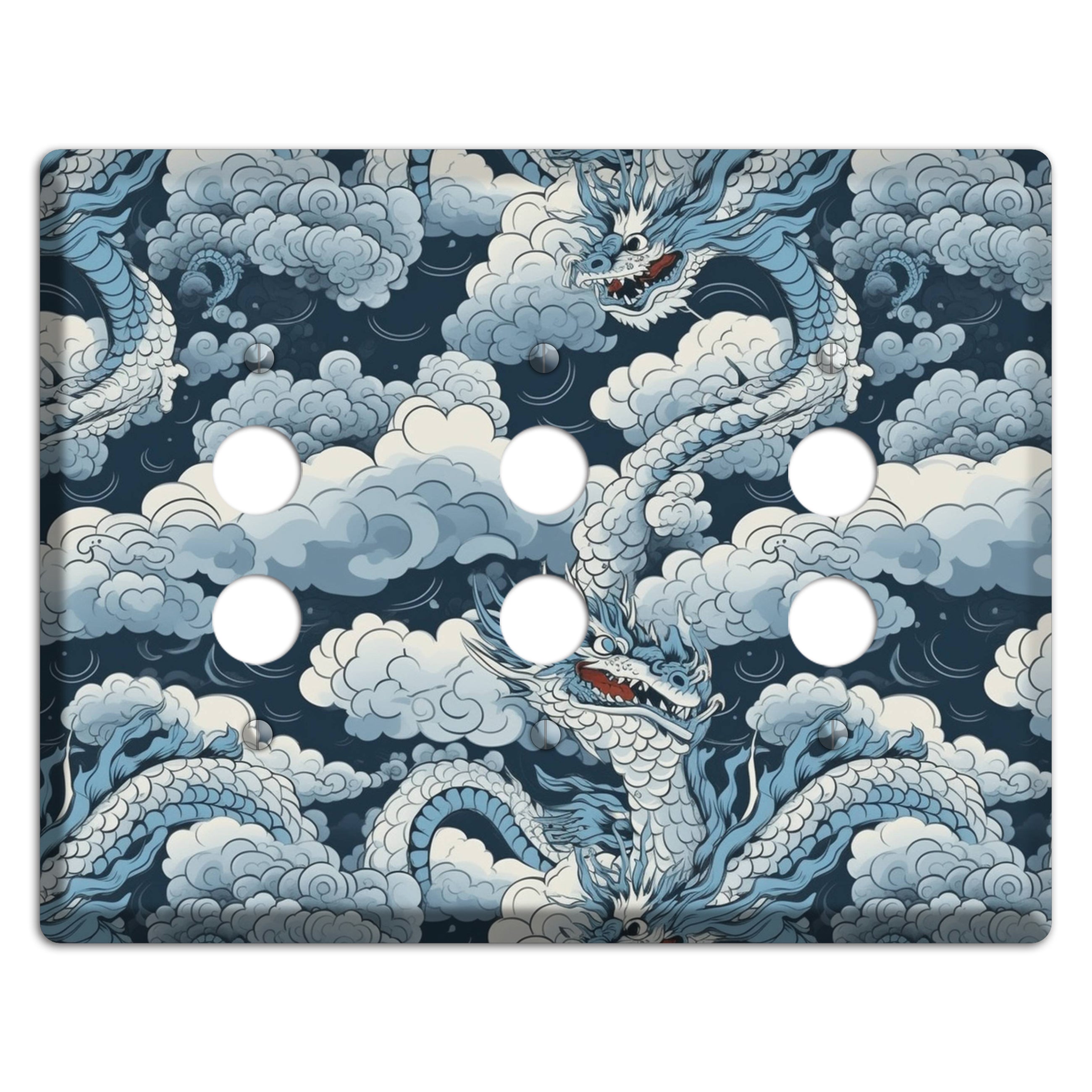 Storm Serpent Rising 3 Pushbutton Wallplate