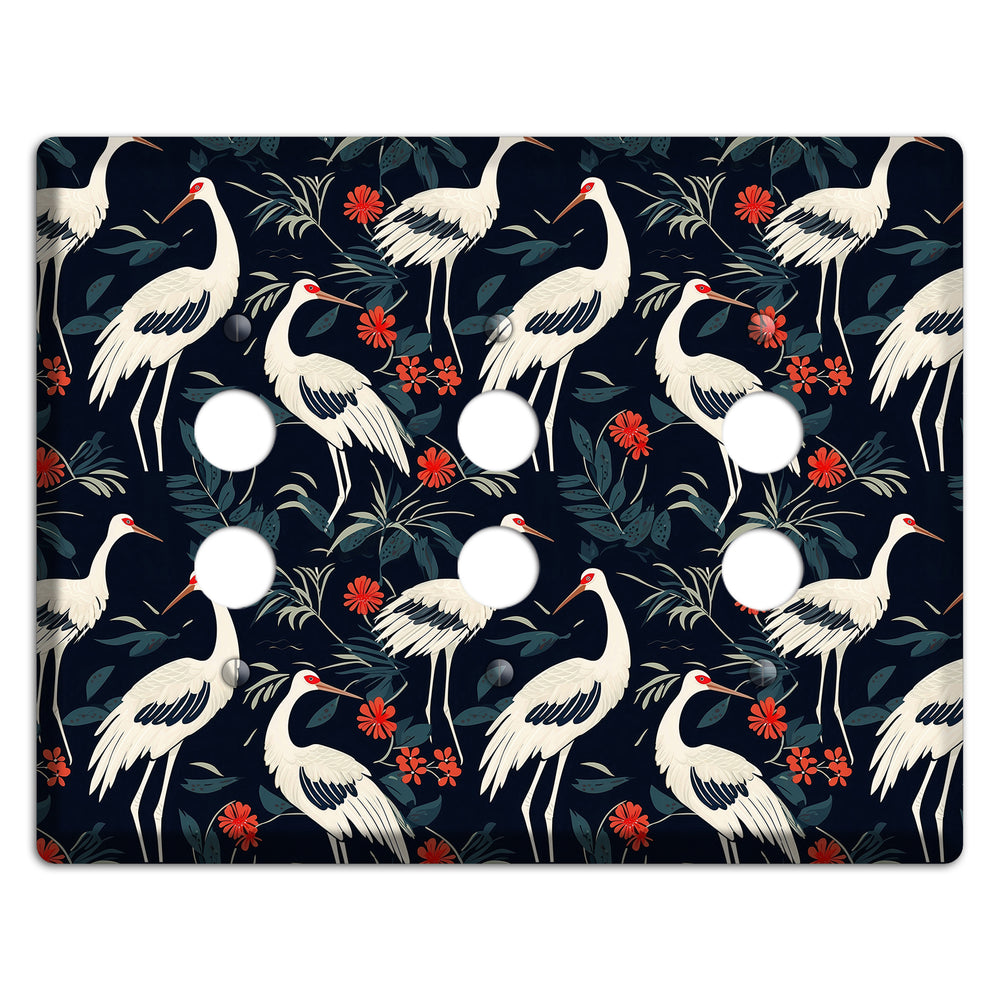 Midnight Plume Garden 3 Pushbutton Wallplate