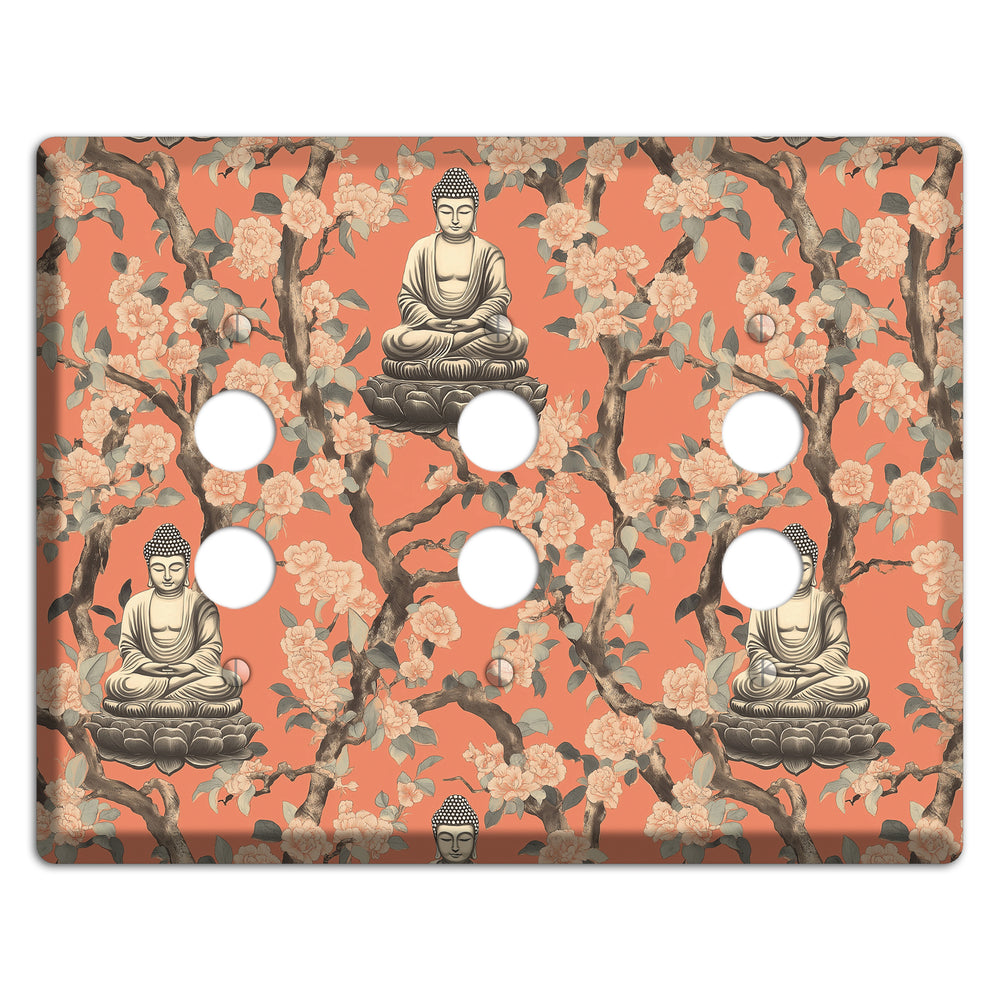 Lotus & Bough 3 Pushbutton Wallplate