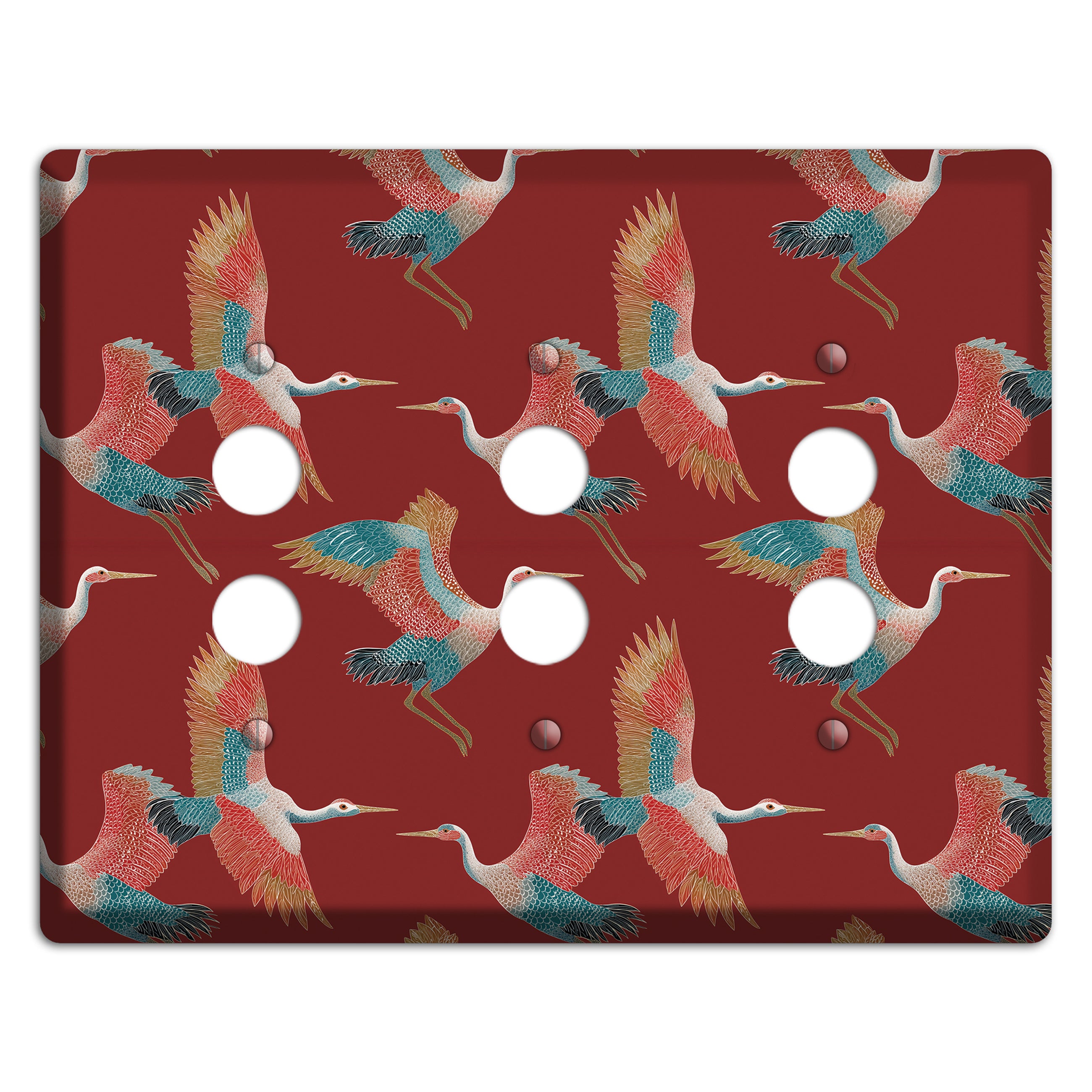 Crimson Heron Dance 3 Pushbutton Wallplate