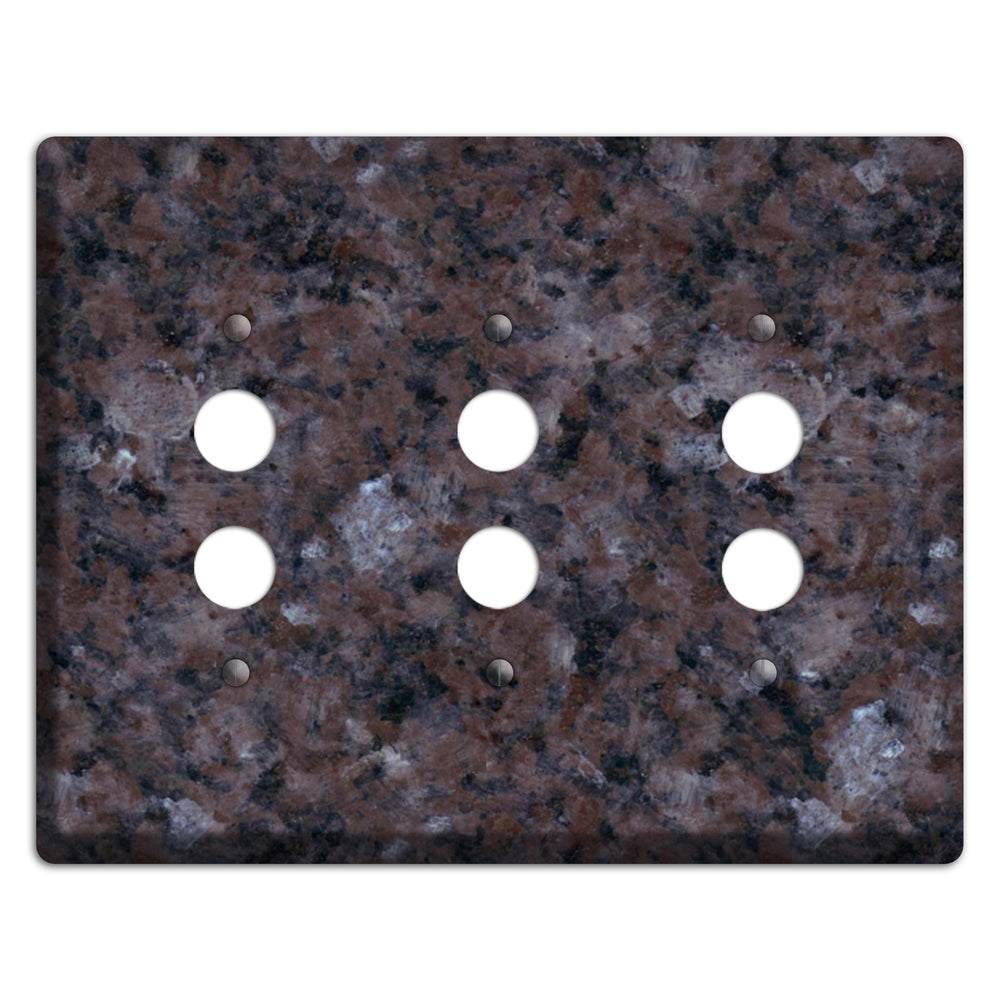 Tan Brown Granite 3 Pushbutton Wallplate