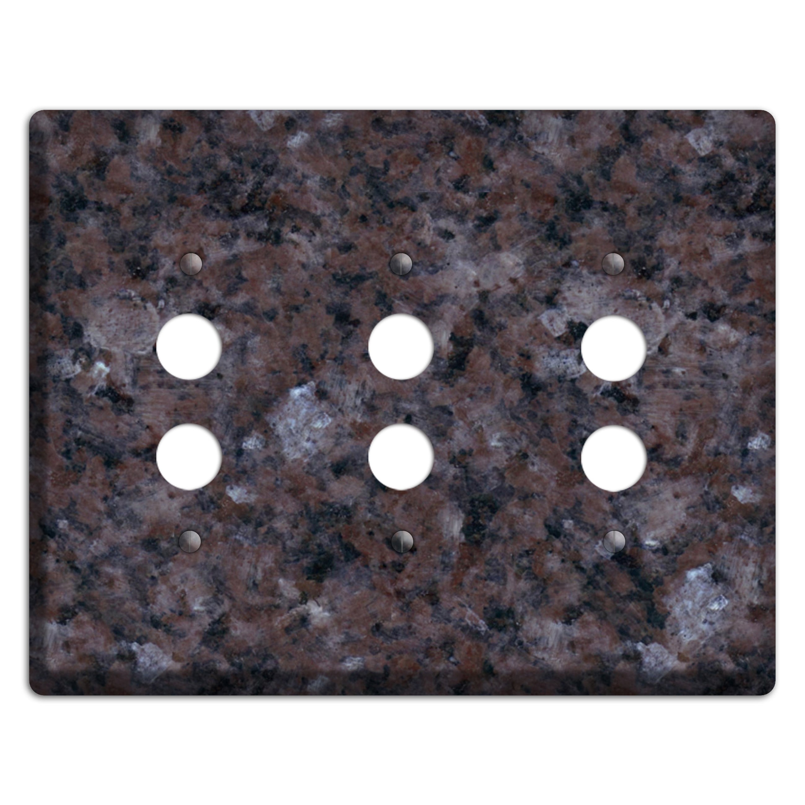 Tan Brown Granite 3 Pushbutton Wallplate