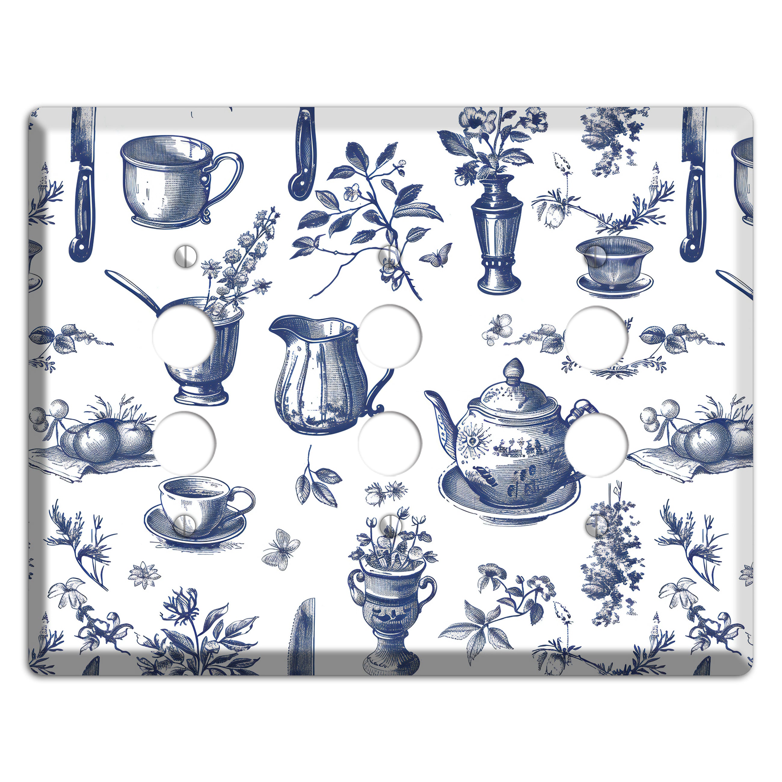 Pantry & Petals 3 Pushbutton Wallplate
