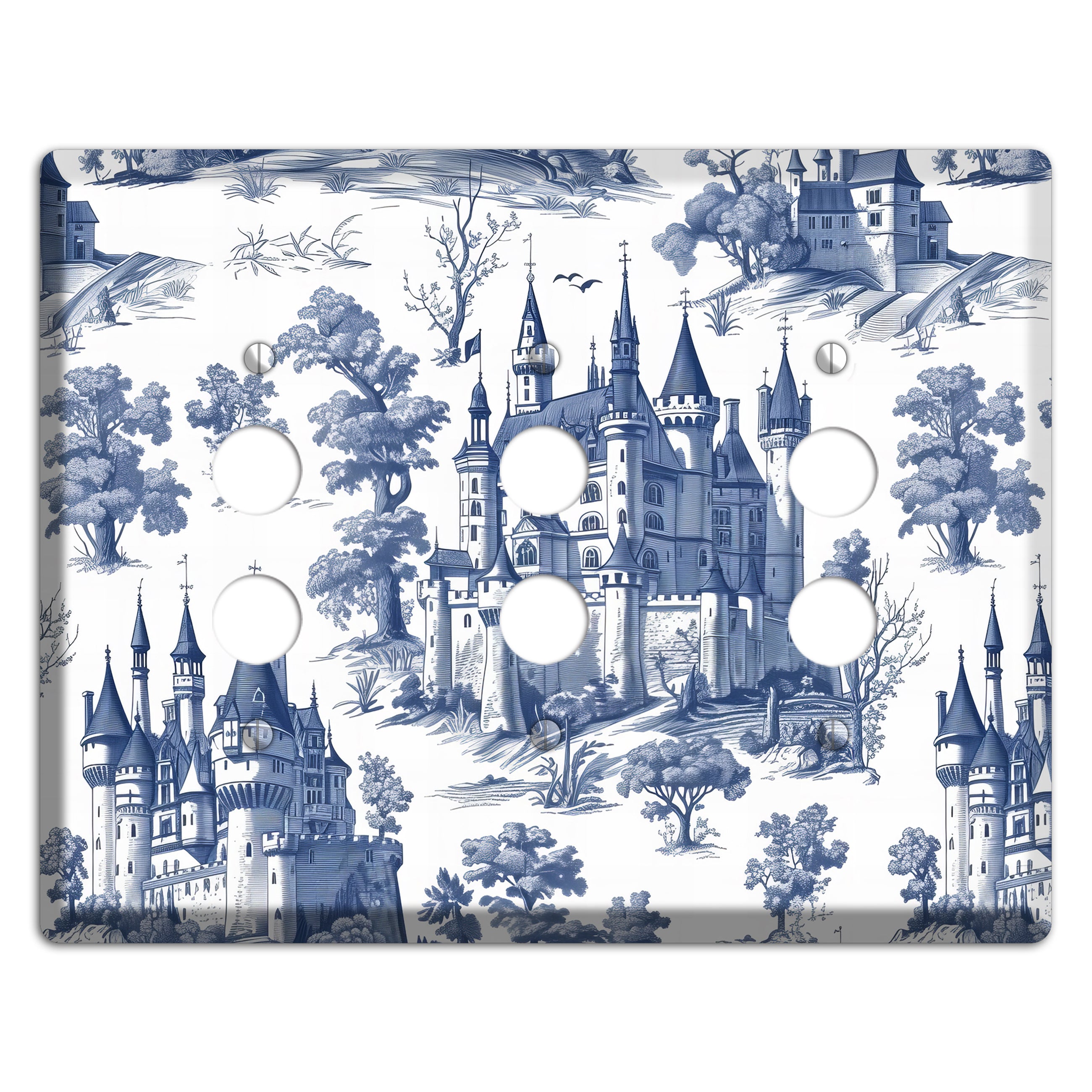 Fortress & Fog 3 Pushbutton Wallplate