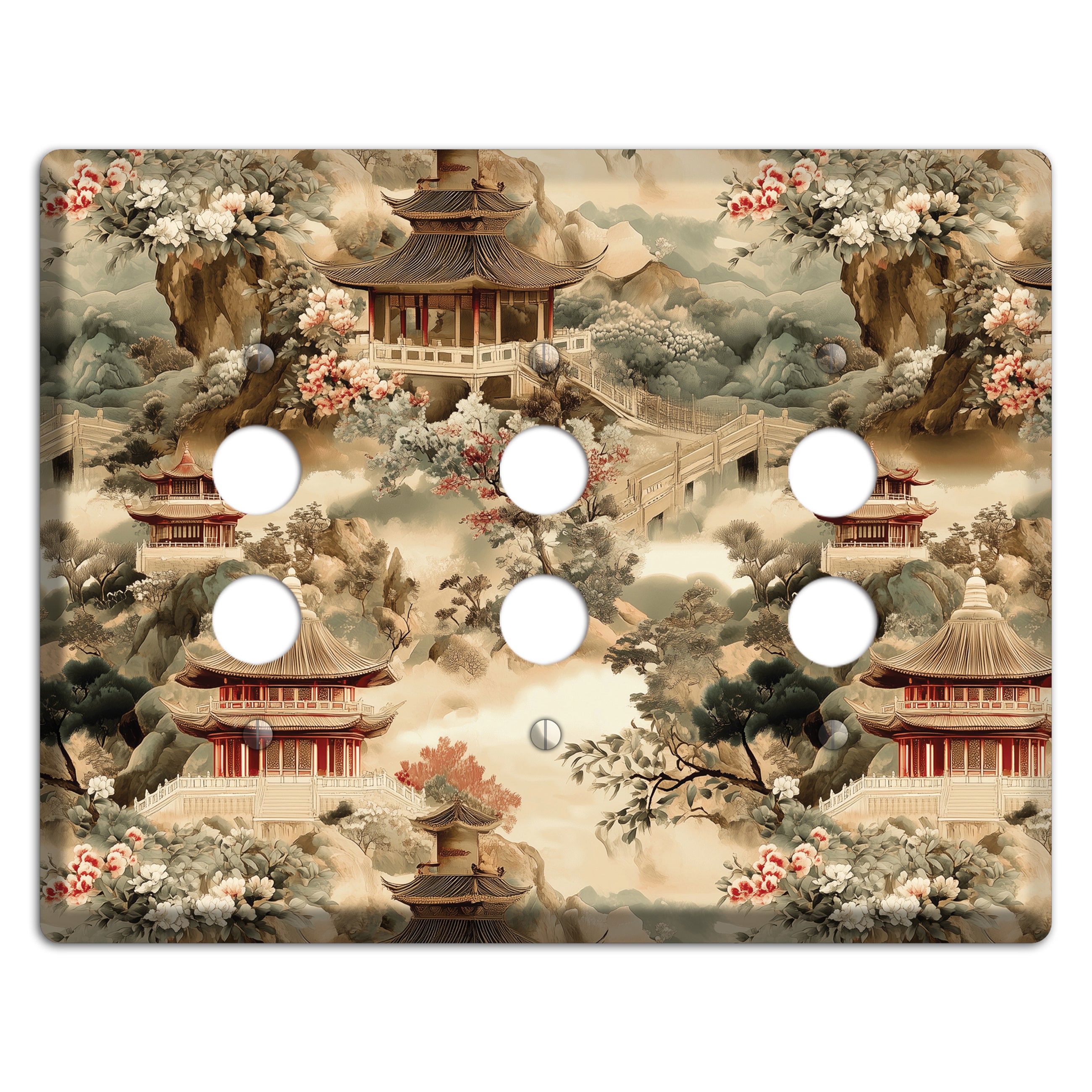 Jade Mountain Reverie 3 Pushbutton Wallplate