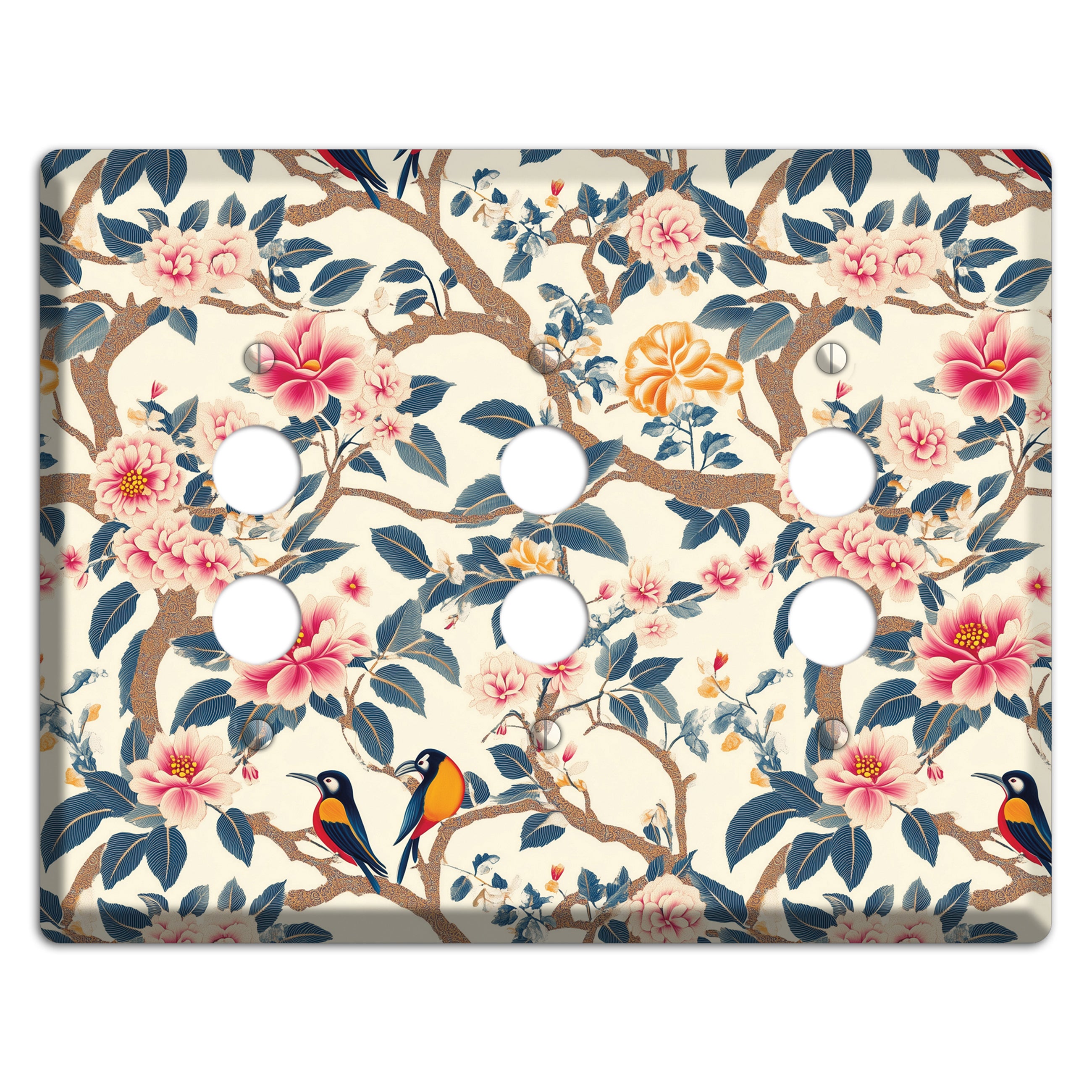 Blossom & Wing 3 Pushbutton Wallplate