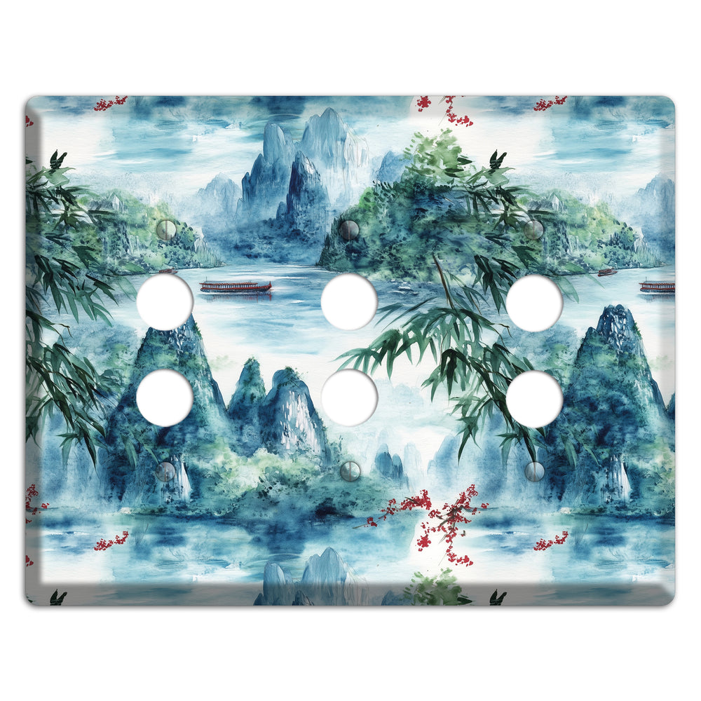River Mist Ascending 3 Pushbutton Wallplate