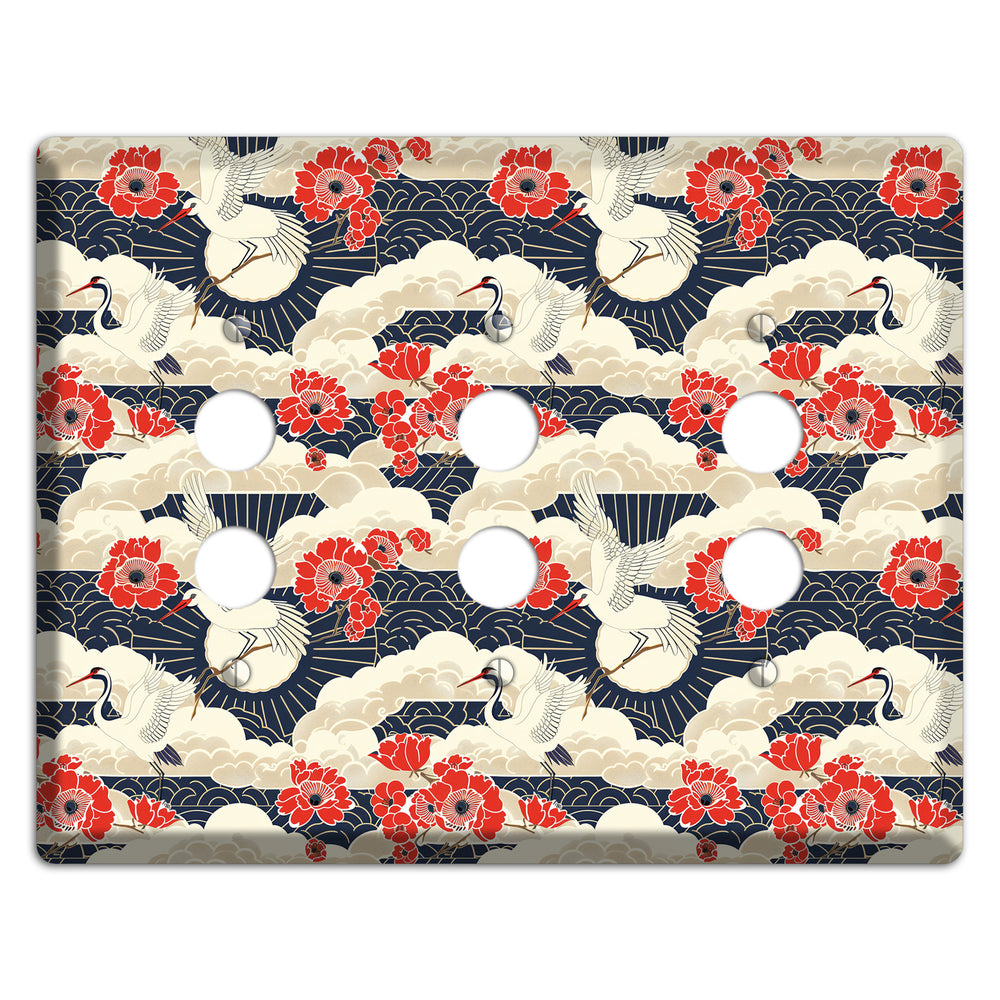 Crimson Peony Ascent 3 Pushbutton Wallplate