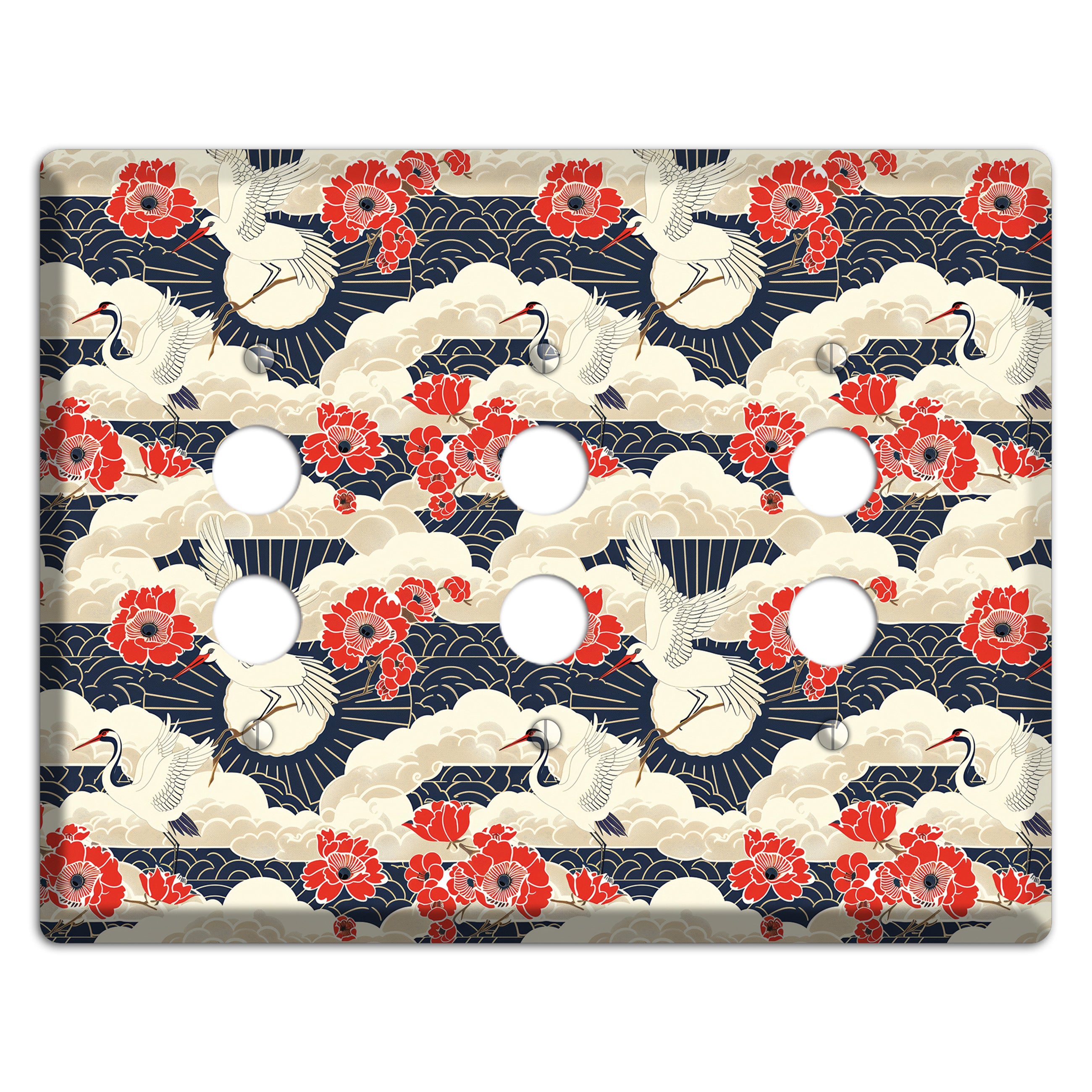 Crimson Peony Ascent 3 Pushbutton Wallplate