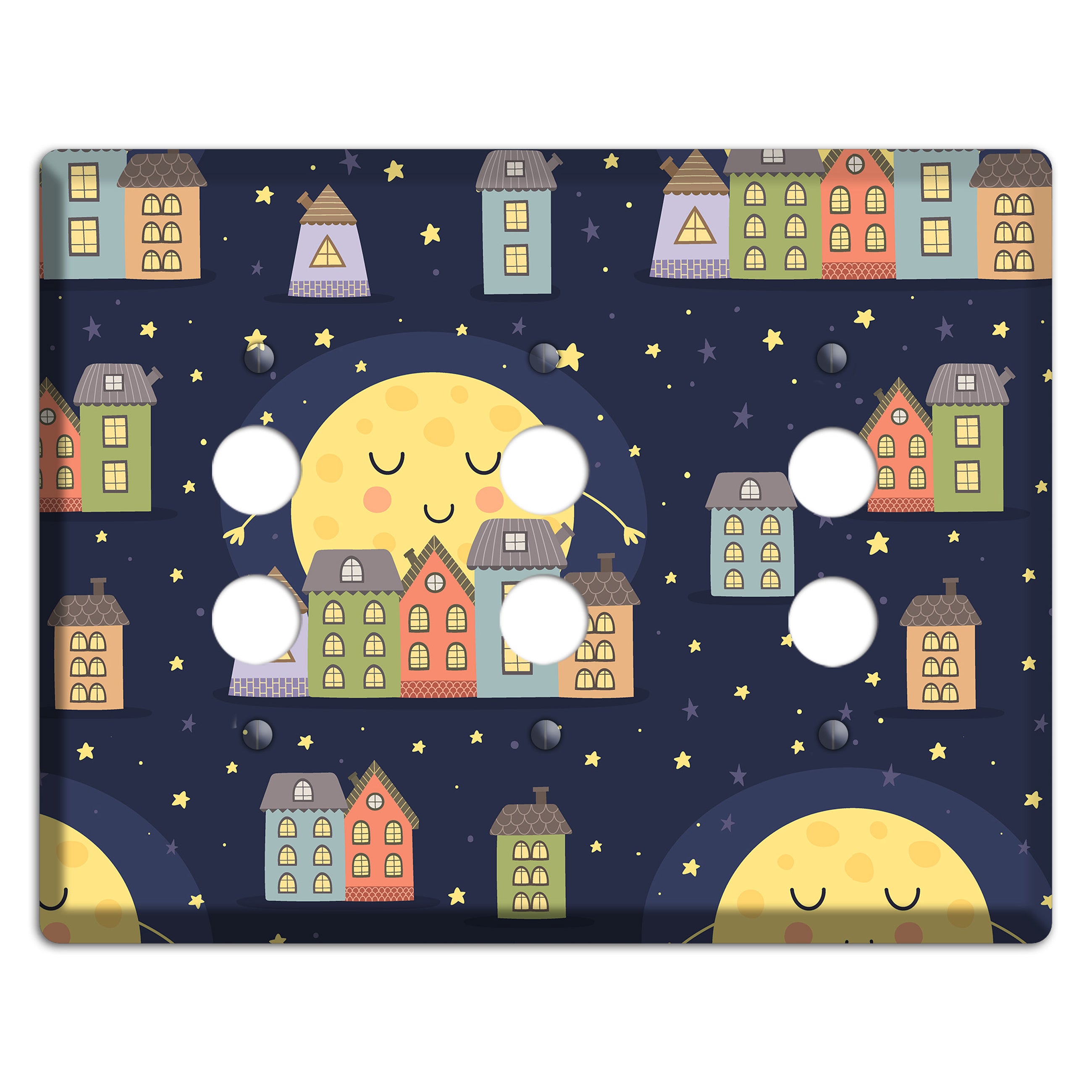 Sleepy Town 3 Pushbutton Wallplate