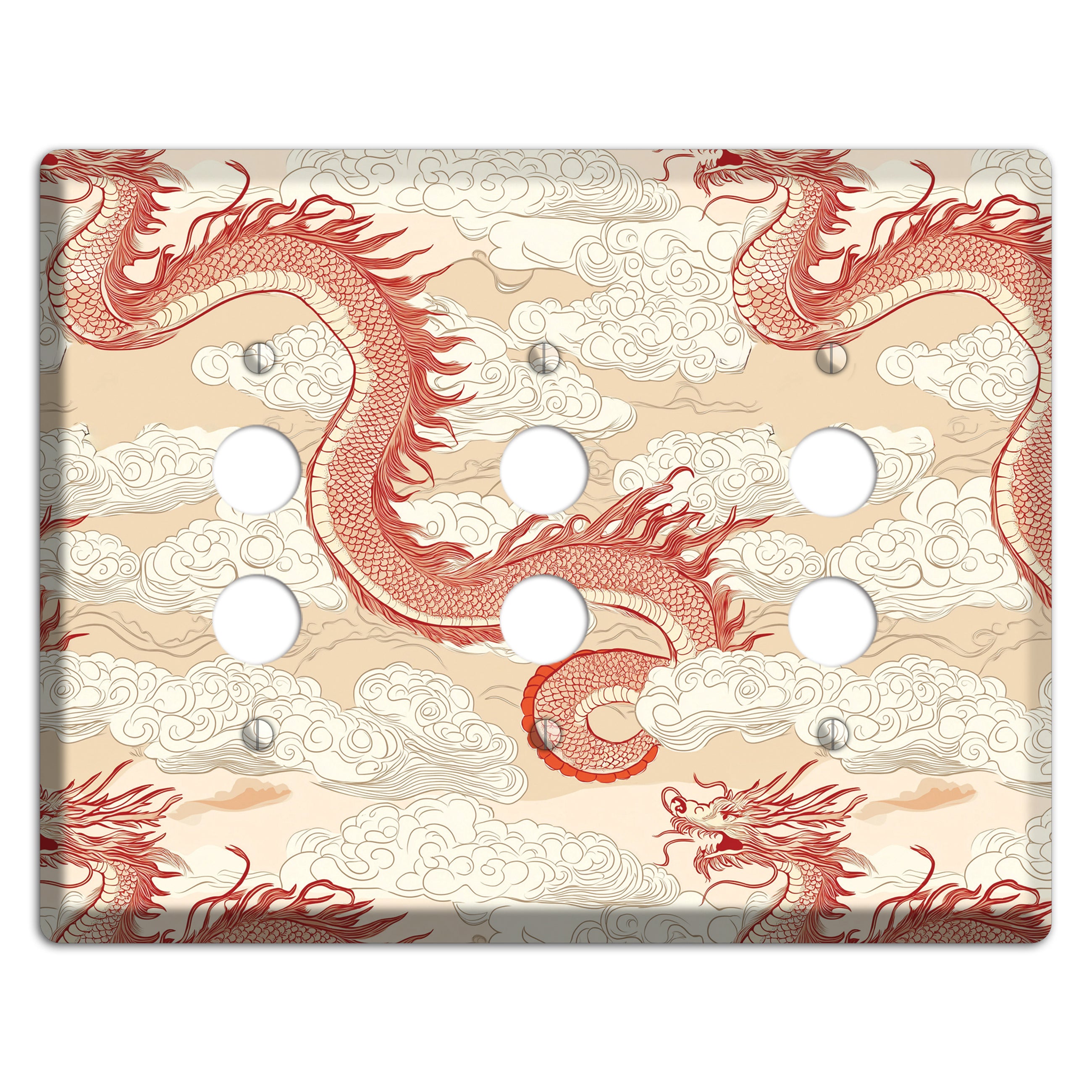 Celestial Dragon Dance 3 Pushbutton Wallplate