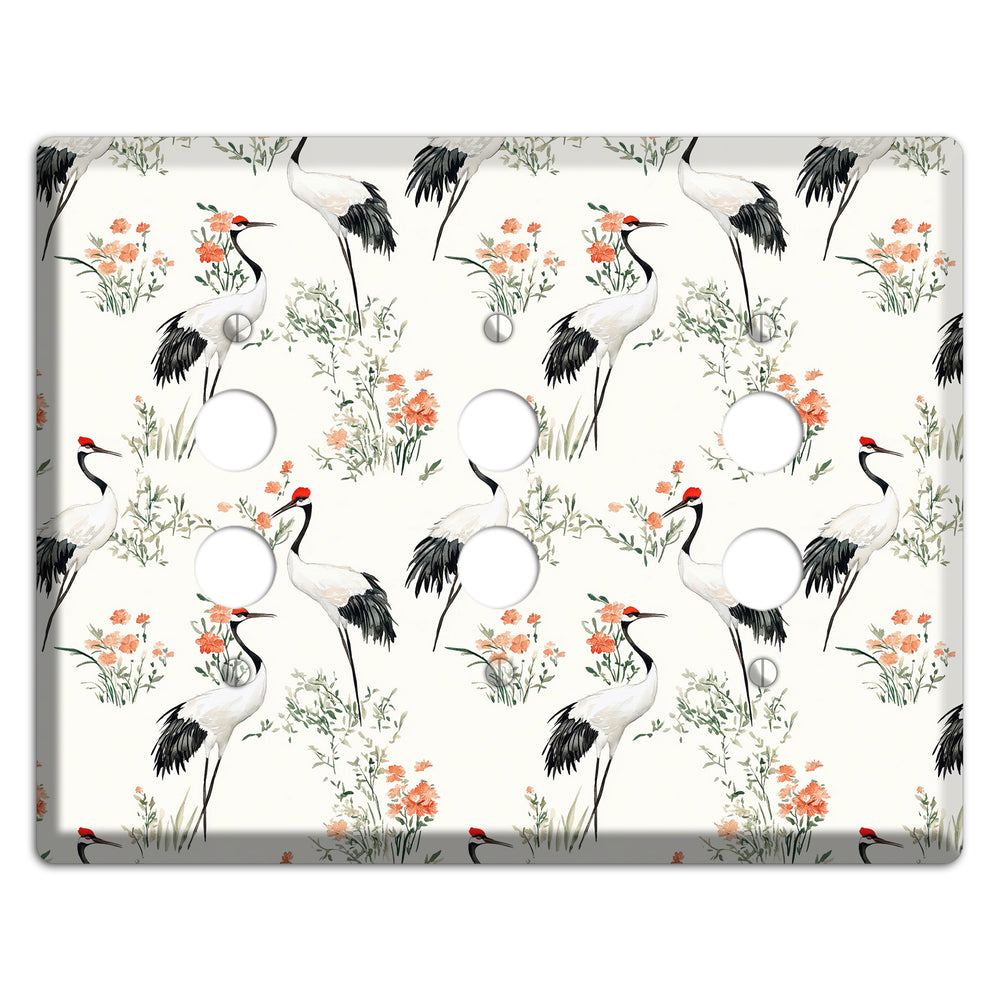 Coral Meadow Flight 3 Pushbutton Wallplate