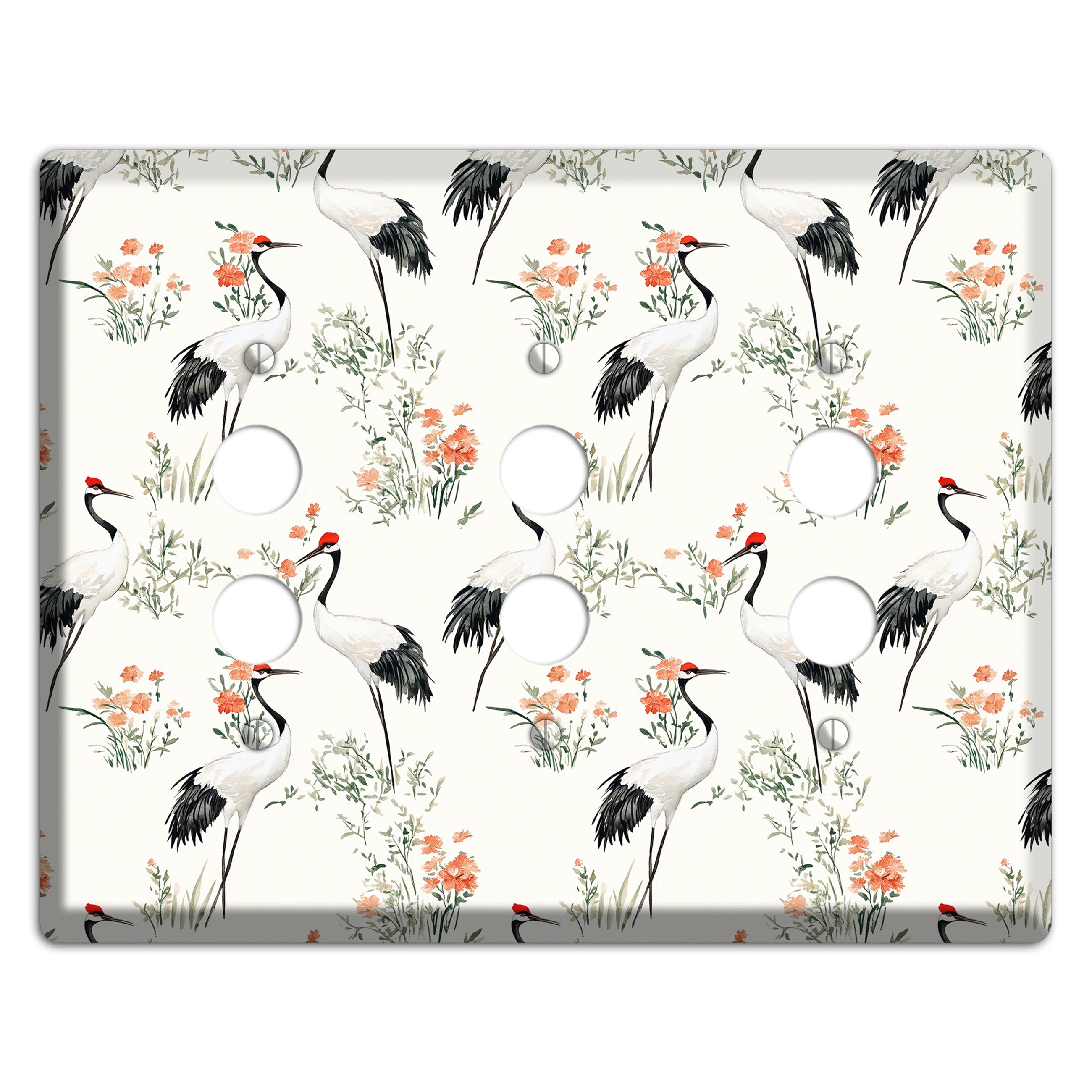 Coral Meadow Flight 3 Pushbutton Wallplate