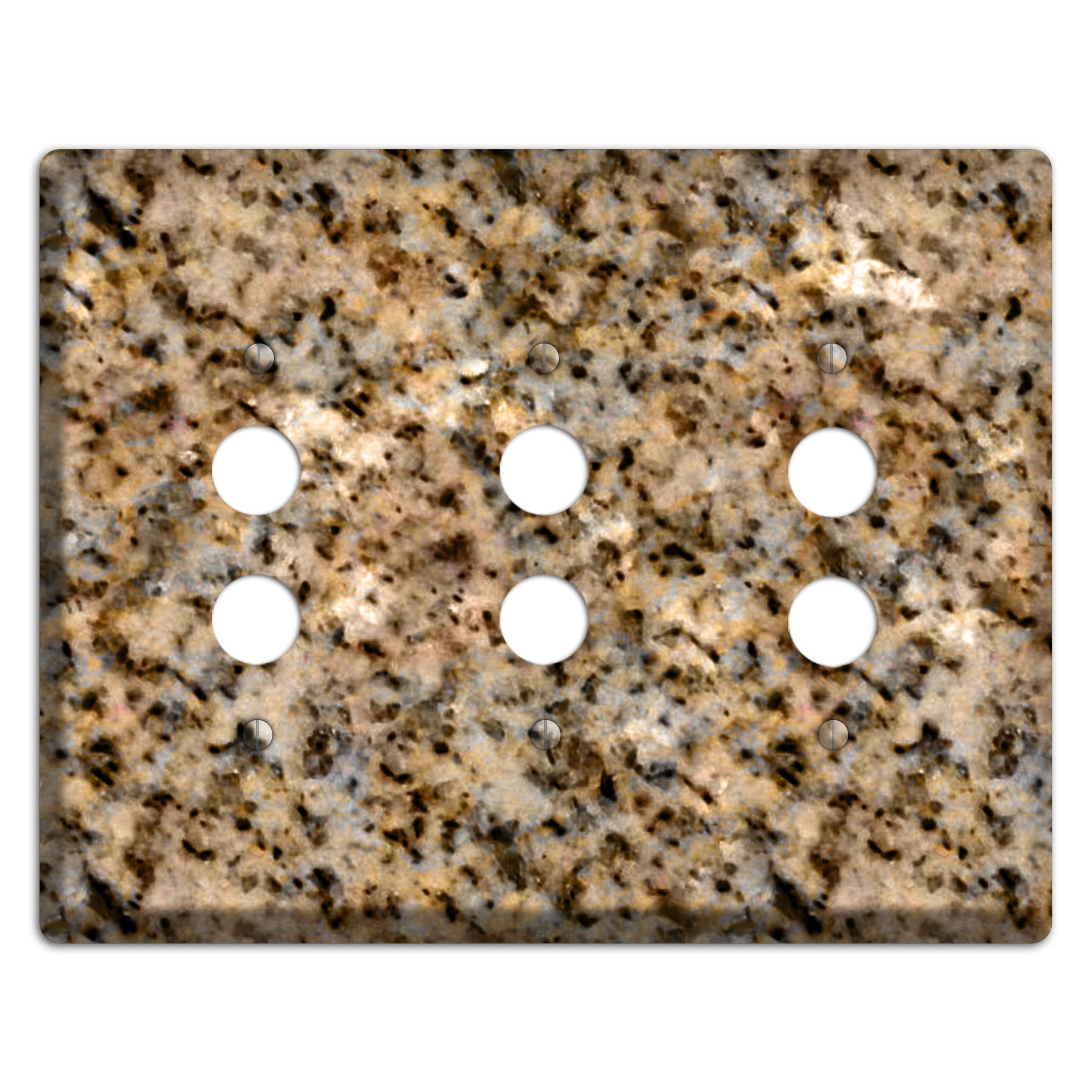 Giallo Ornamental Granite 3 Pushbutton Wallplate
