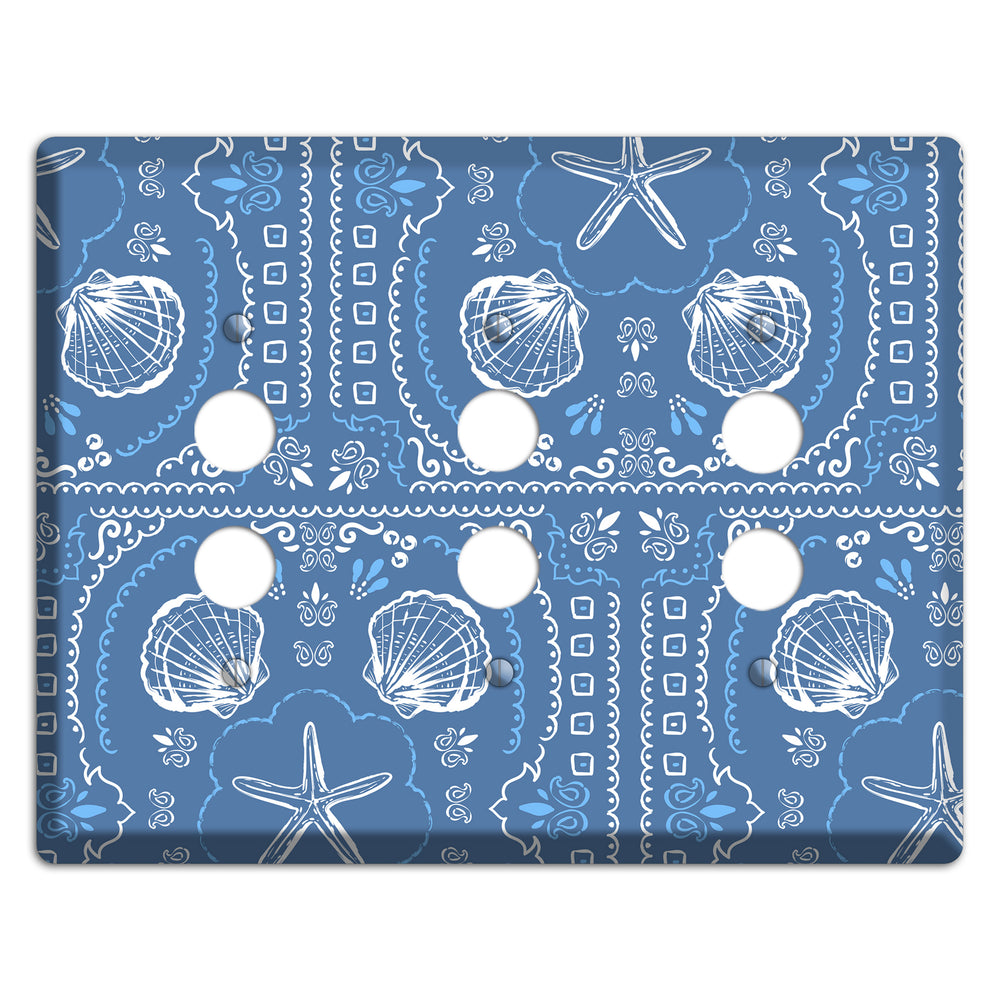 Cerulean Bandana Shore 3 Pushbutton Wallplate